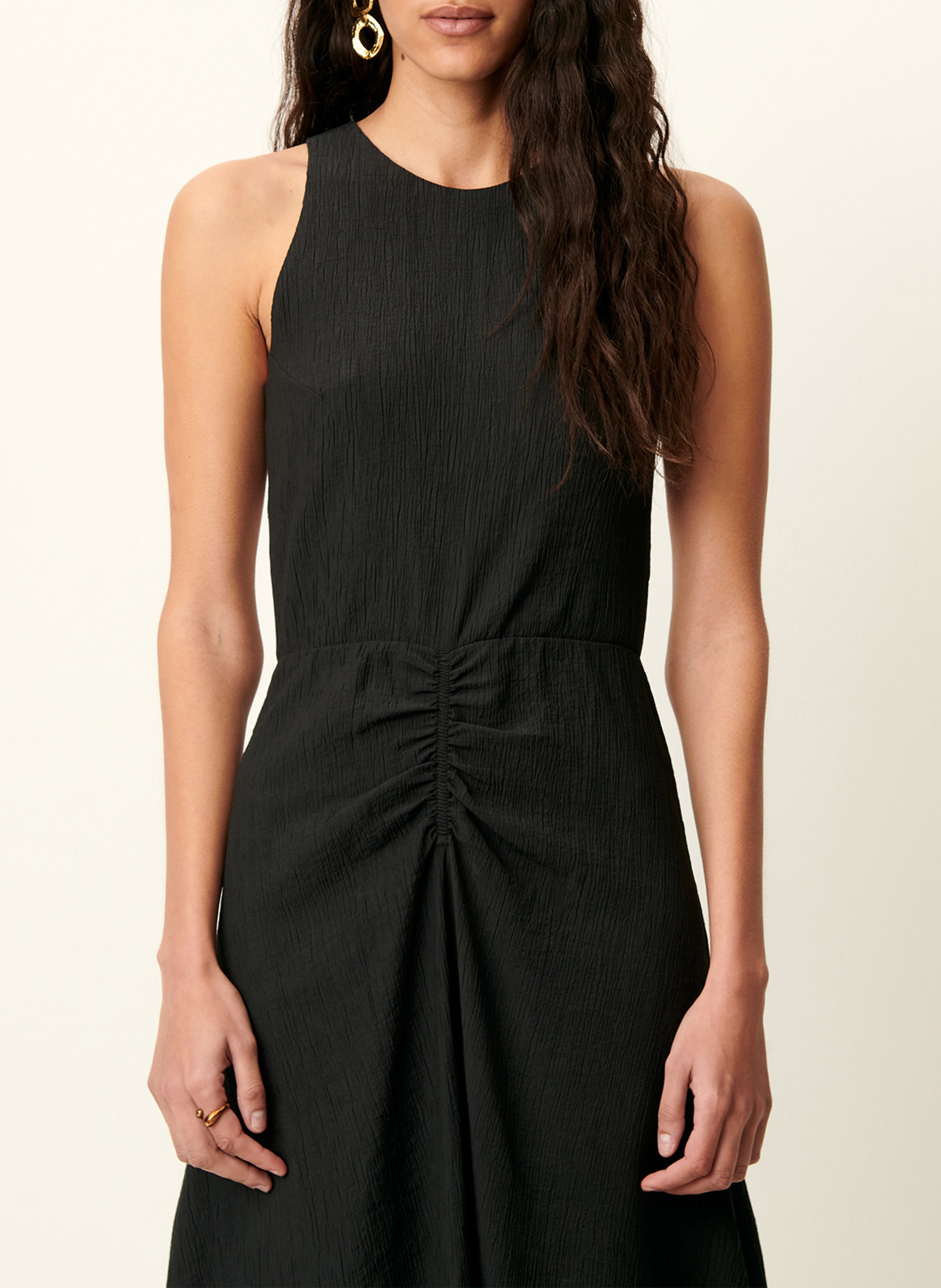 Robe midi col rond SESSUN Noir