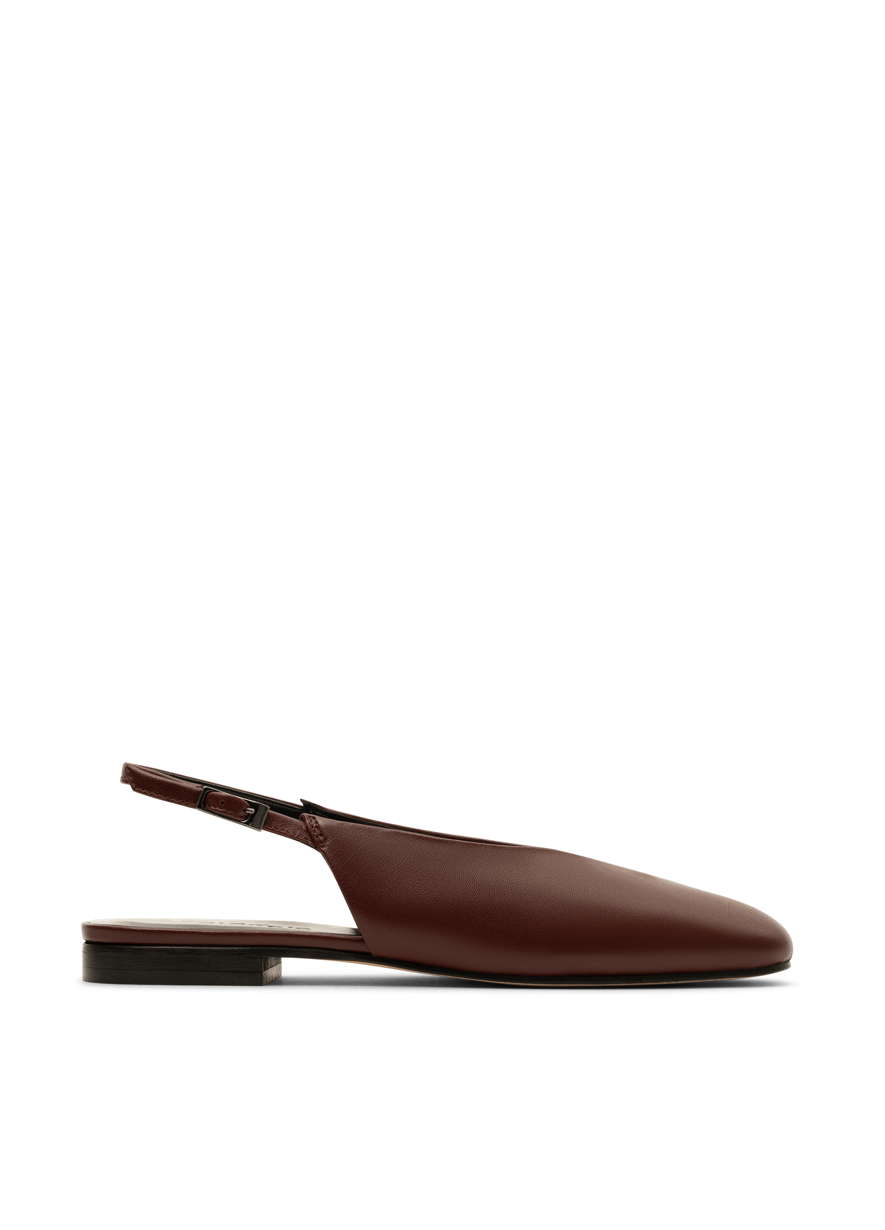 Burgundy nappa leather ballet flats PARALLELE PARIS Red