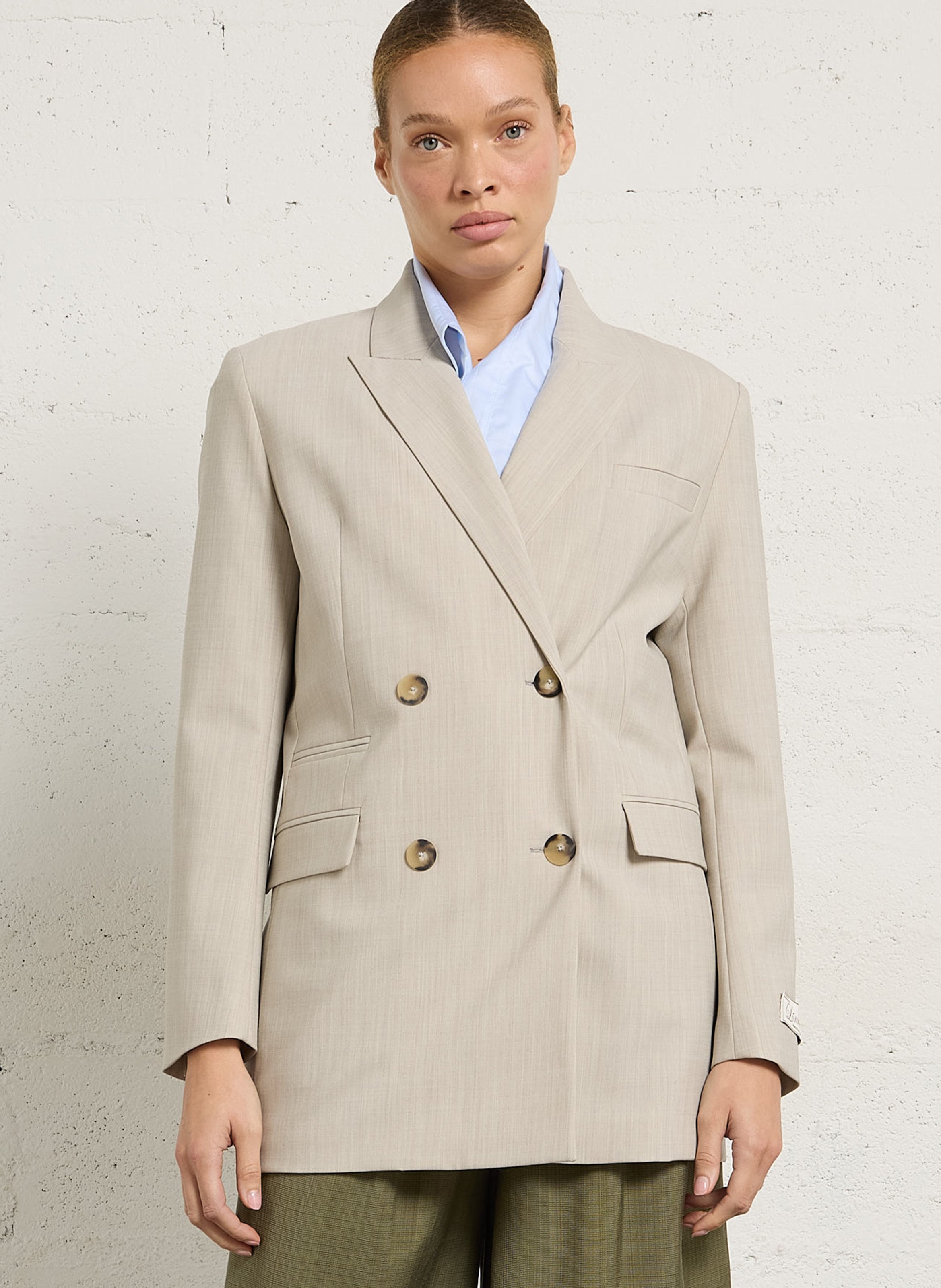 Slim-fit blazer | scheerwolblend MARGAUX LONNBERG Grijs