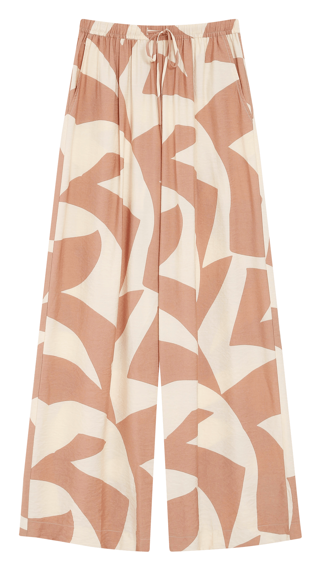 Pantalon large taille mi-haute imprimé GRACE ET MILA Marron