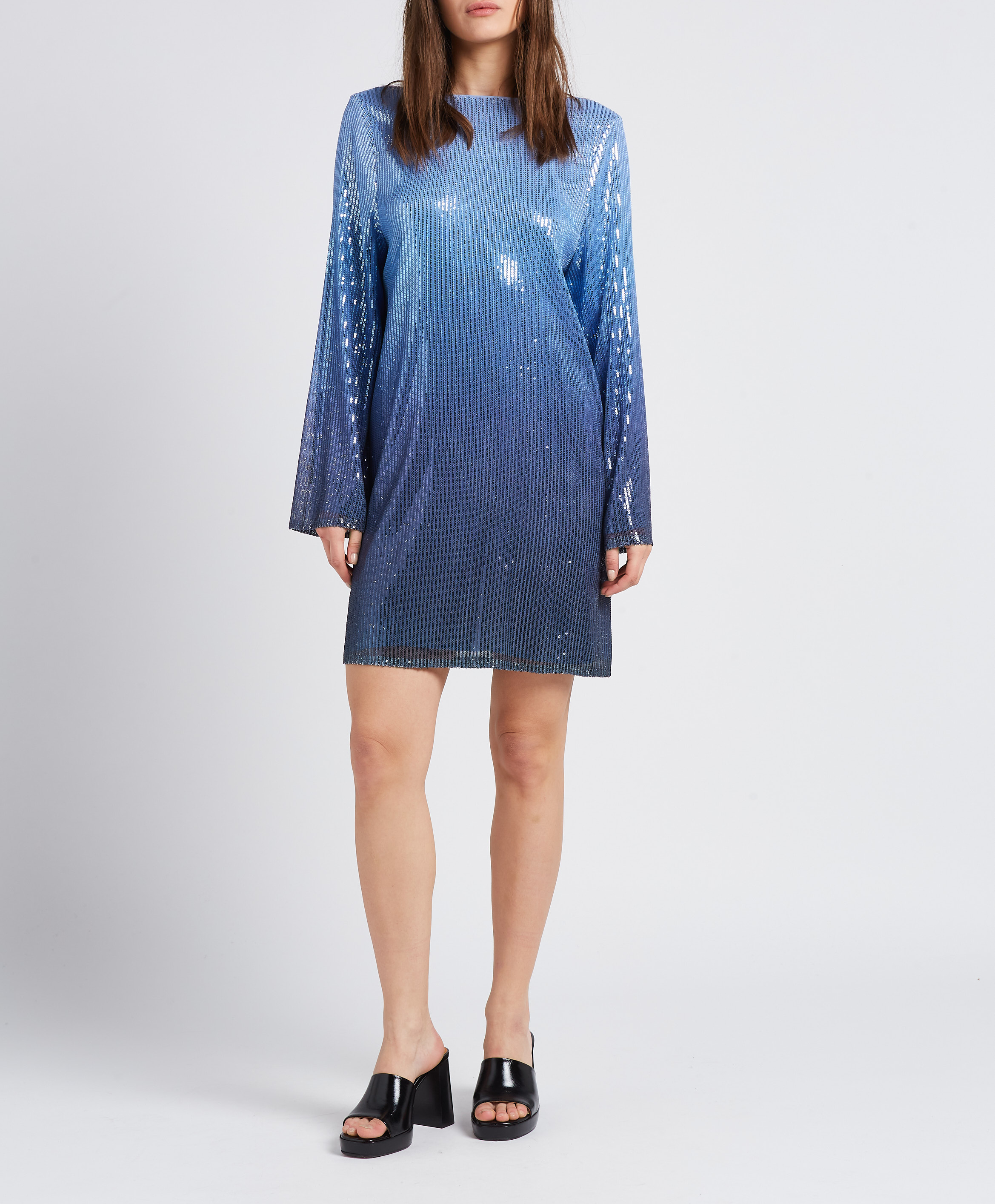 Short backless glittery dress SAMSOE SAMSOE Blue