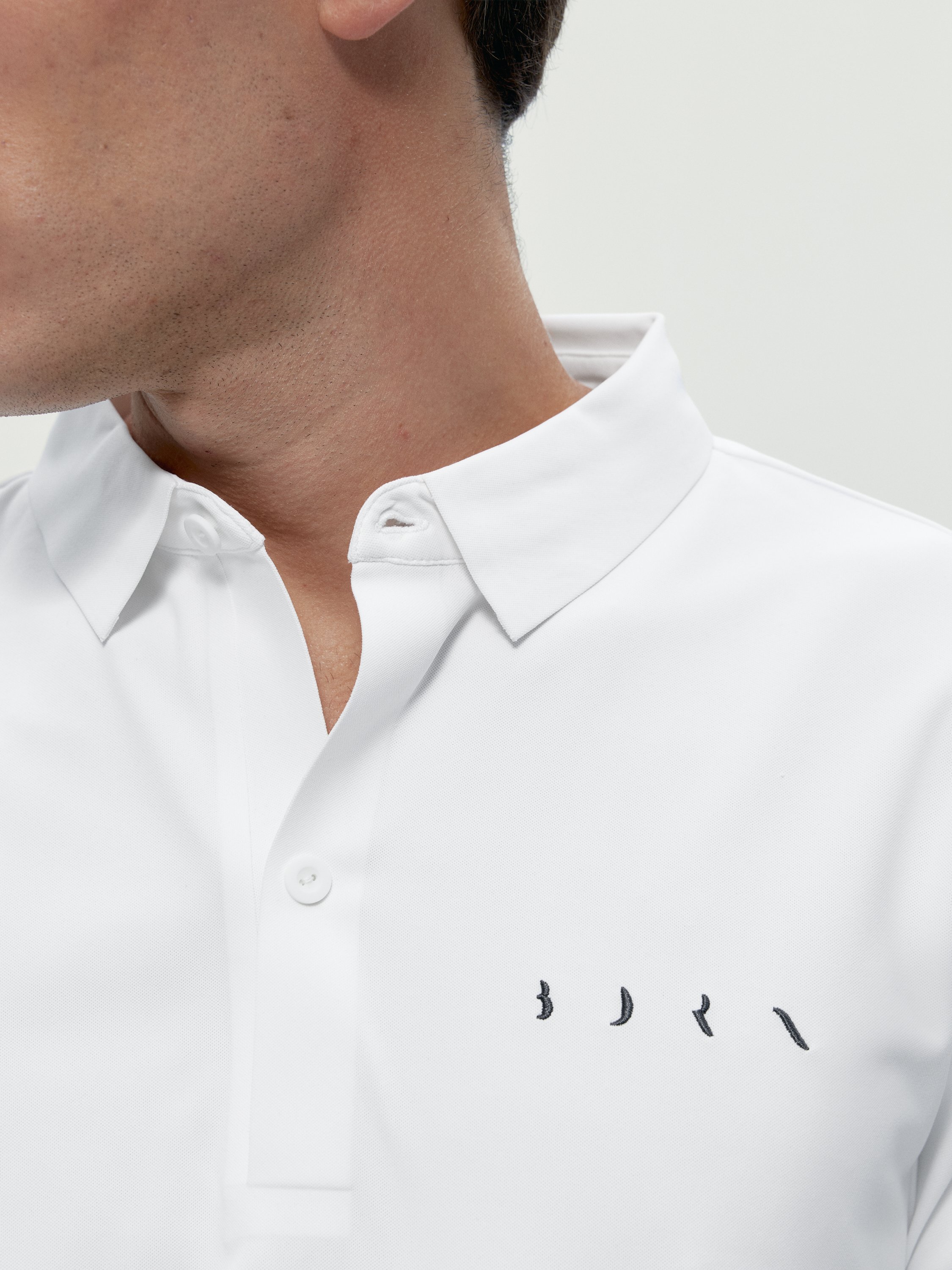 Short-sleeve performance sports polo t-shirt BORN White