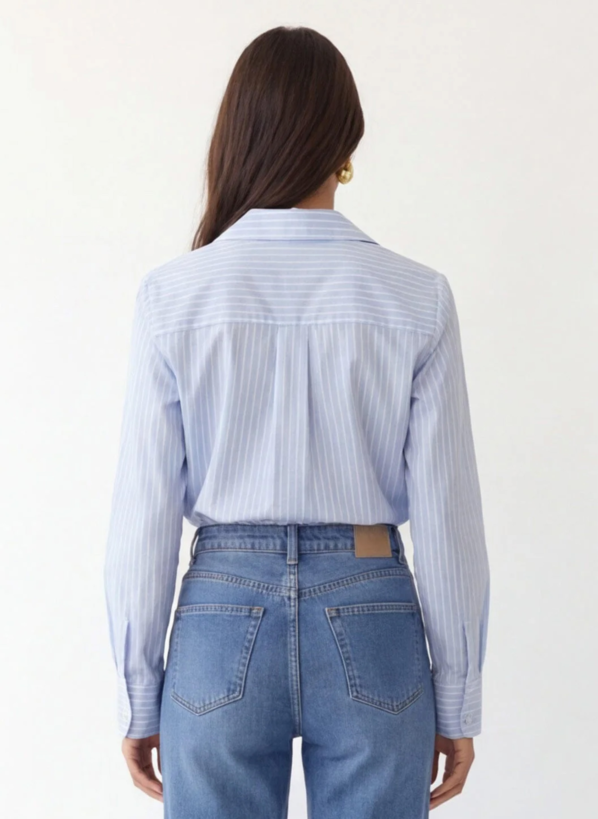 Bluse aus Baumwoll-Mix mit klassischem Kragen KOOKAI Blau