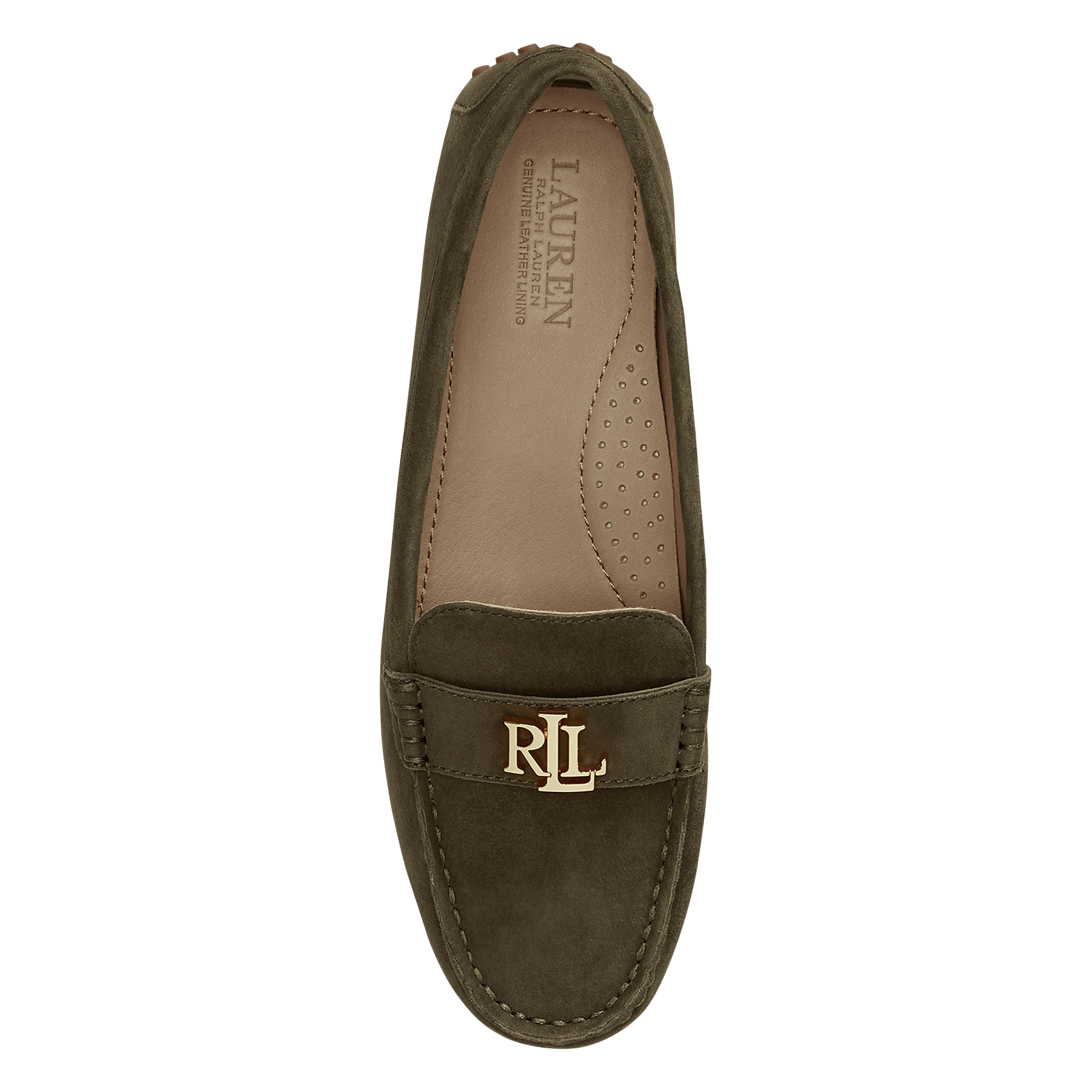 Mocassins en cuir velours LAUREN RALPH LAUREN Kaki