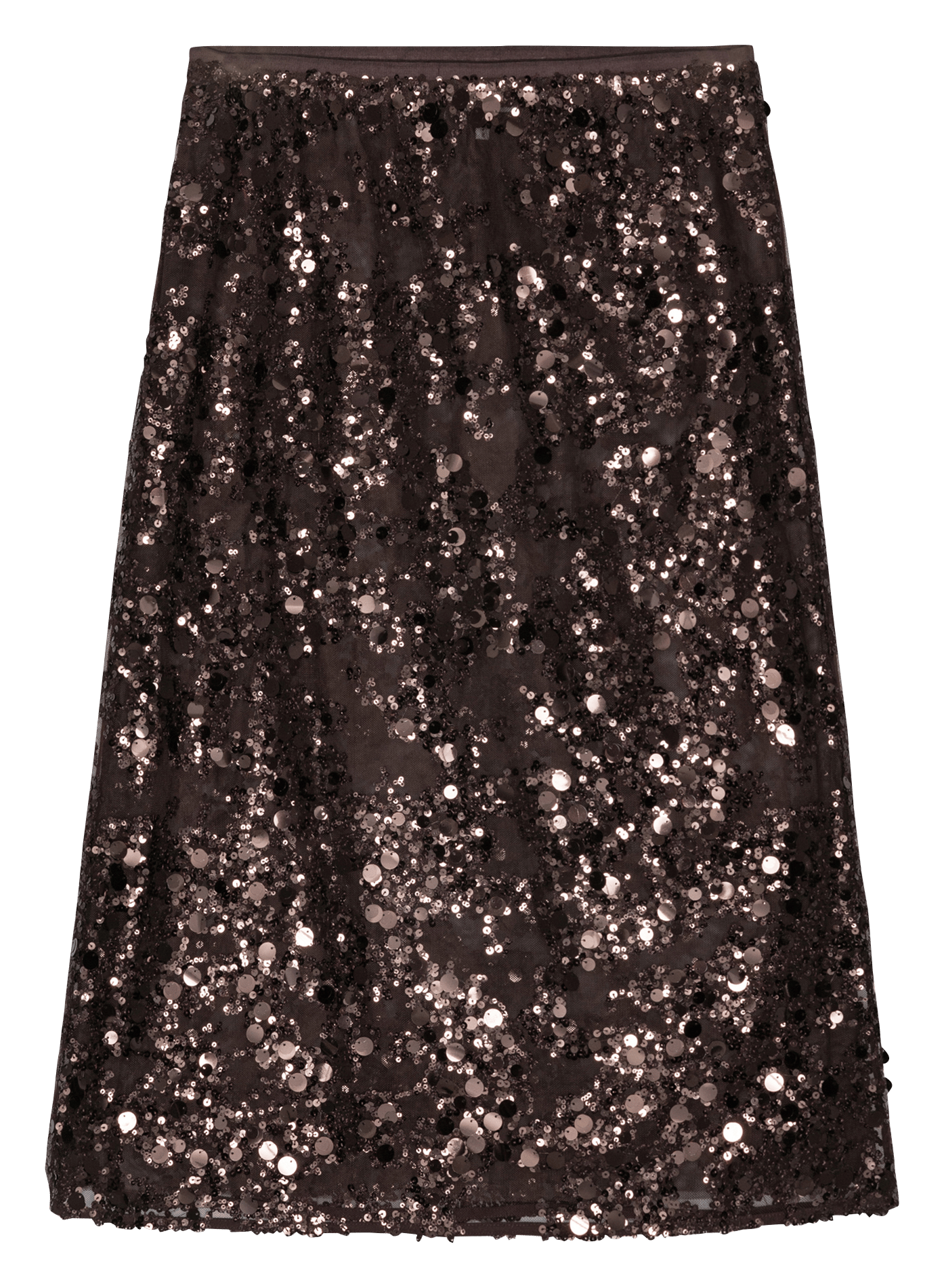 Straight sequined midi skirt BAUM UND PFERDGARTEN Brown