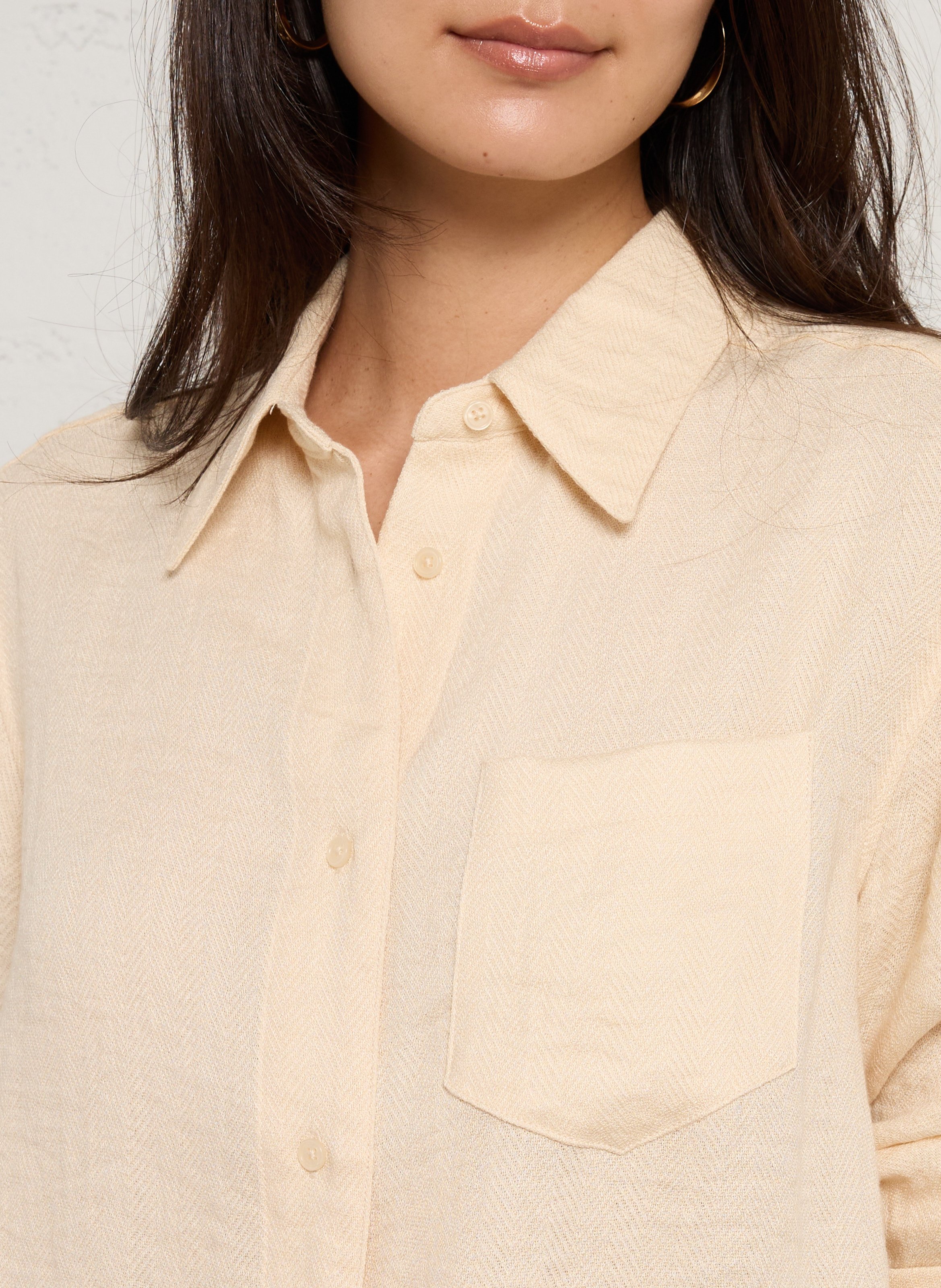 Chemise droite boutonnée ajustable MAISON 123 Beige