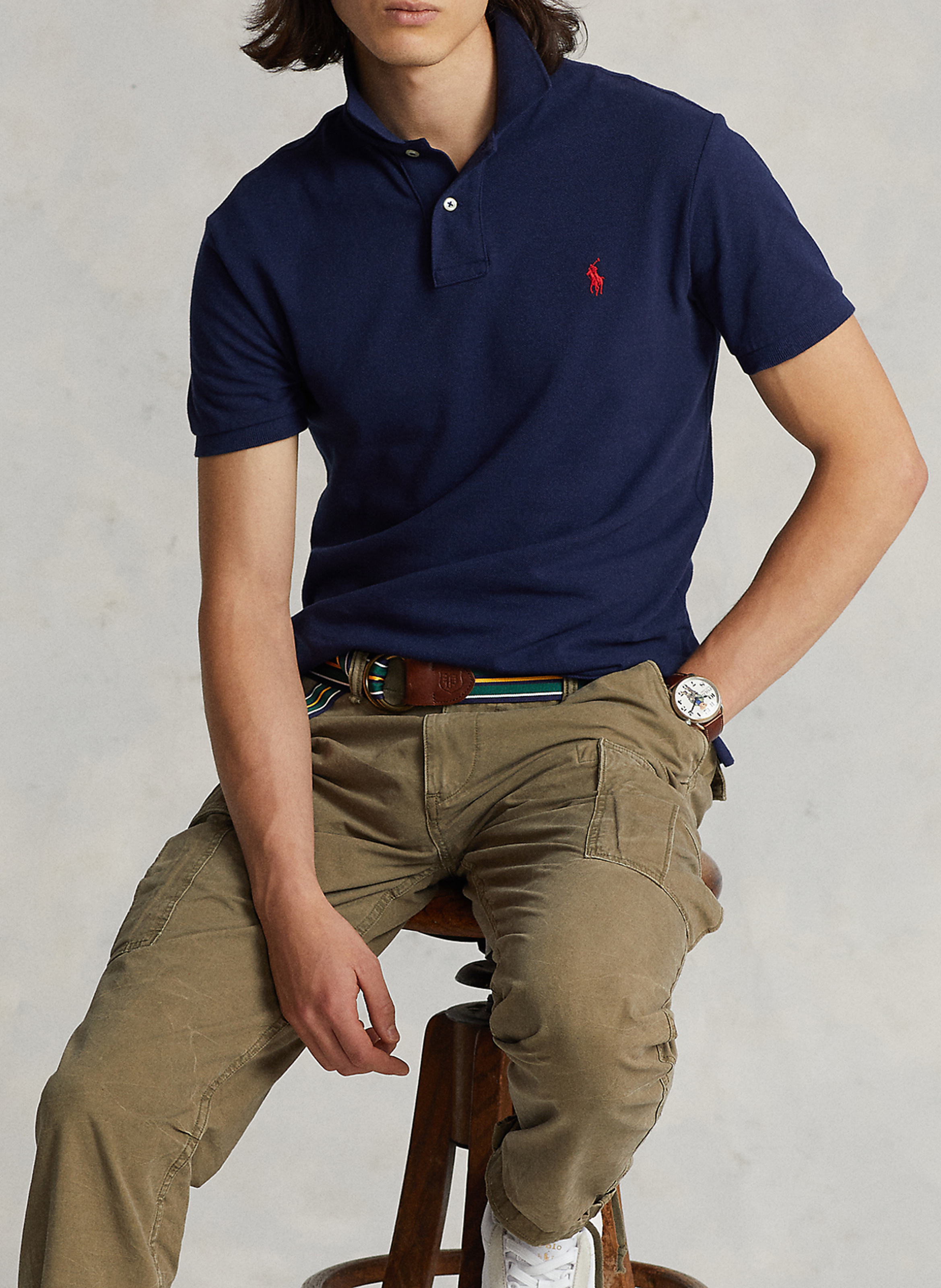 Poloshirt aus Baumwoll-Piqué, Slim Fit POLO RALPH LAUREN Blau