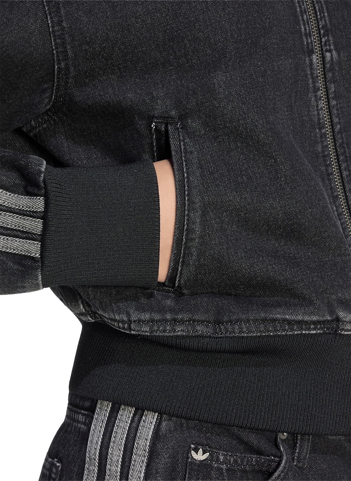 Jeansjacke mit Stehkragen und Reißverschluss ADIDAS Schwarz