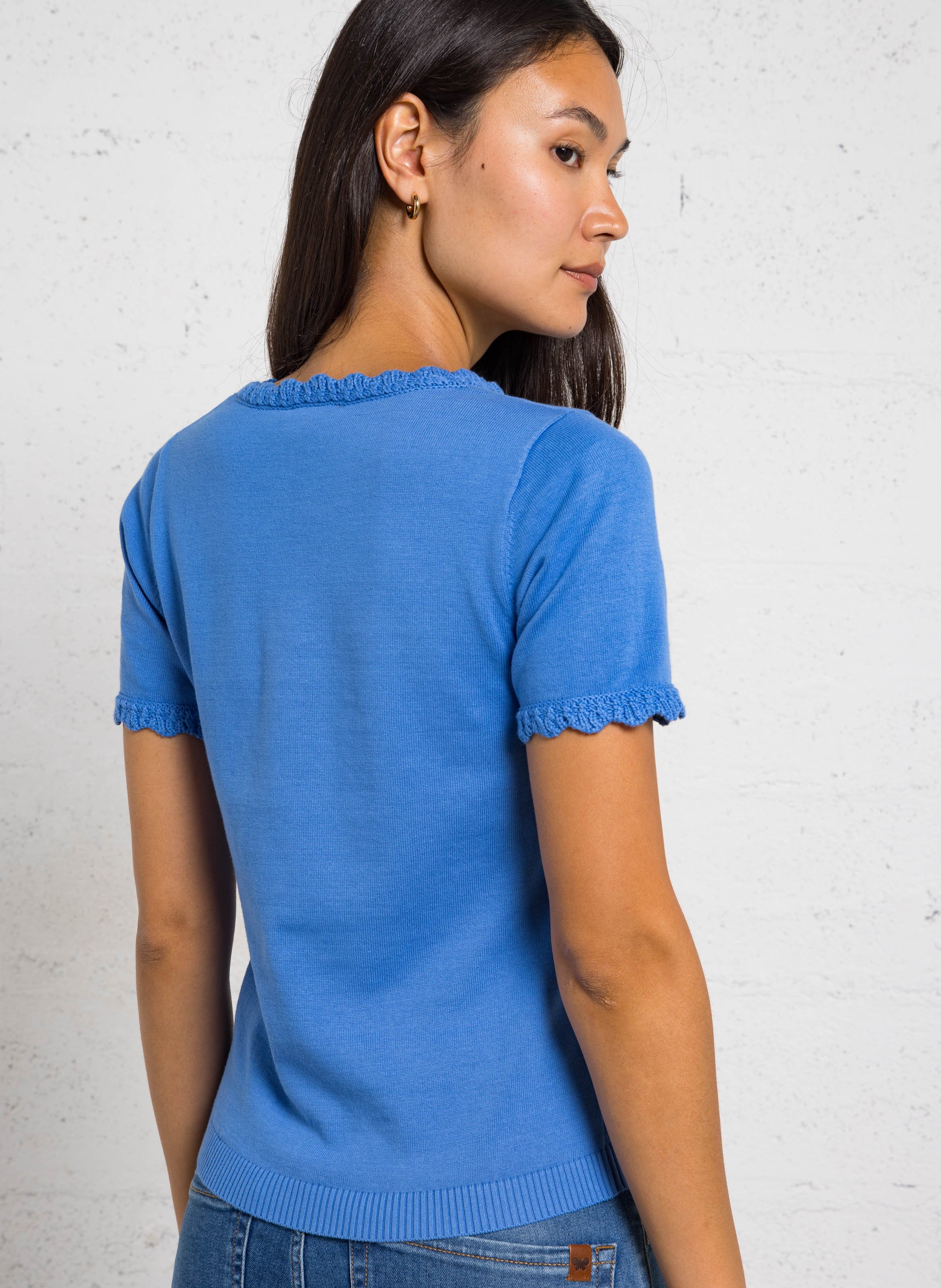 Rechte katoenen trui LA PETITE ETOILE Blauw