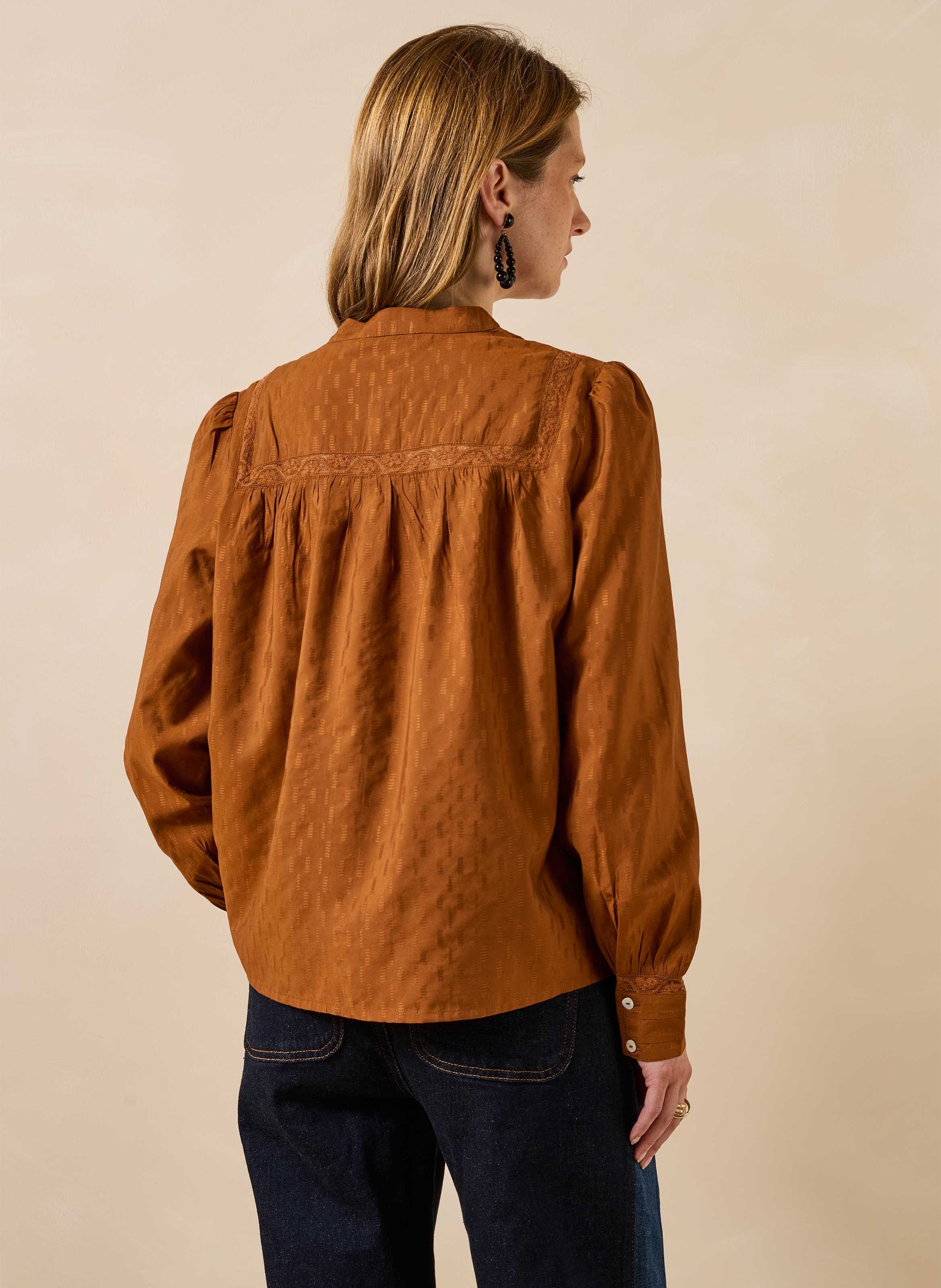 Blouse with round collar LA FEE MARABOUTEE Brown