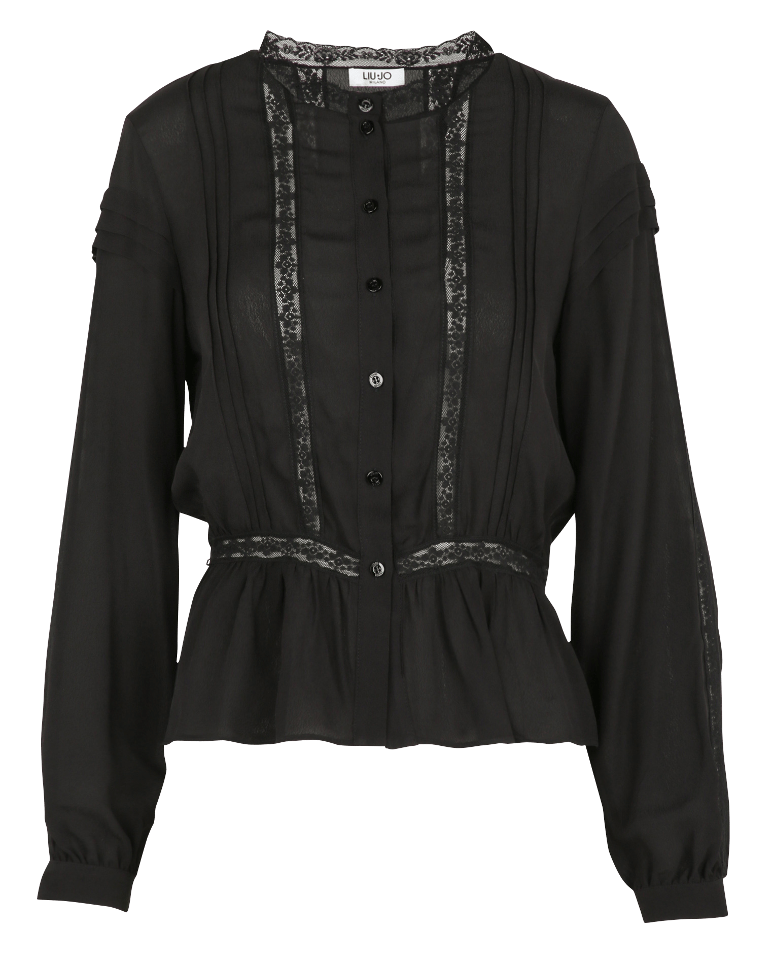 Kanten blouse met opstaande kraag LIU JO Zwart
