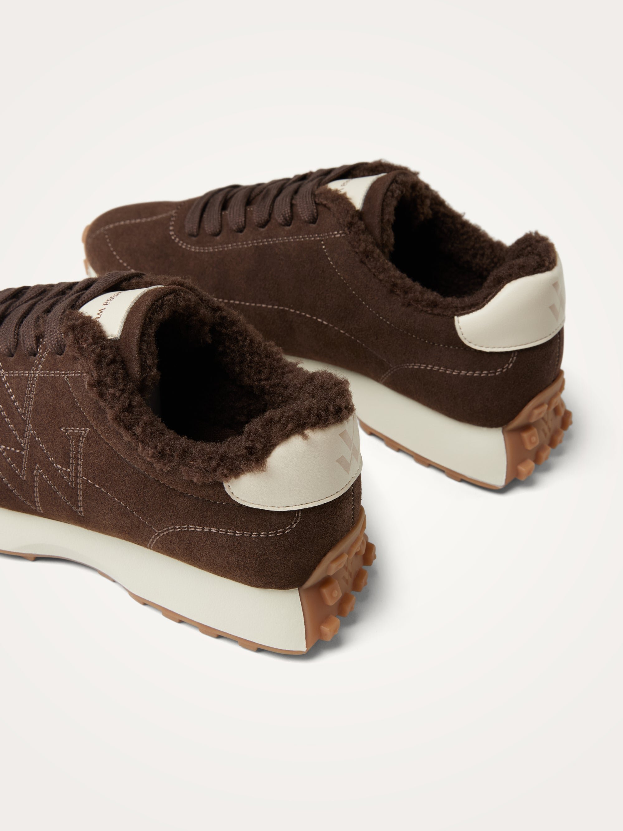 Sneakers with sewn monogram on running sole VANESSA WU Brown