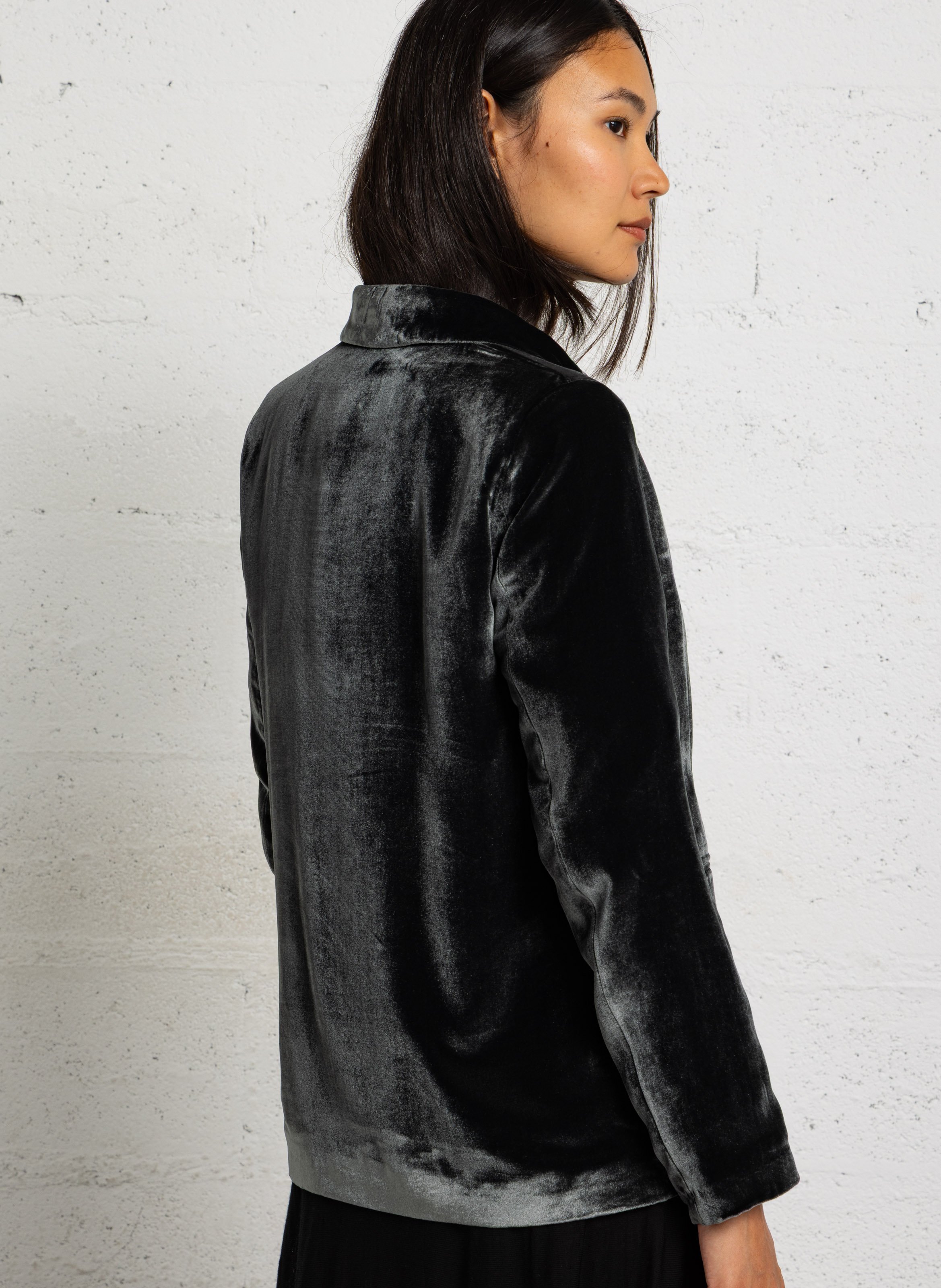 Veste blazer slim en velours DIEGA Gris