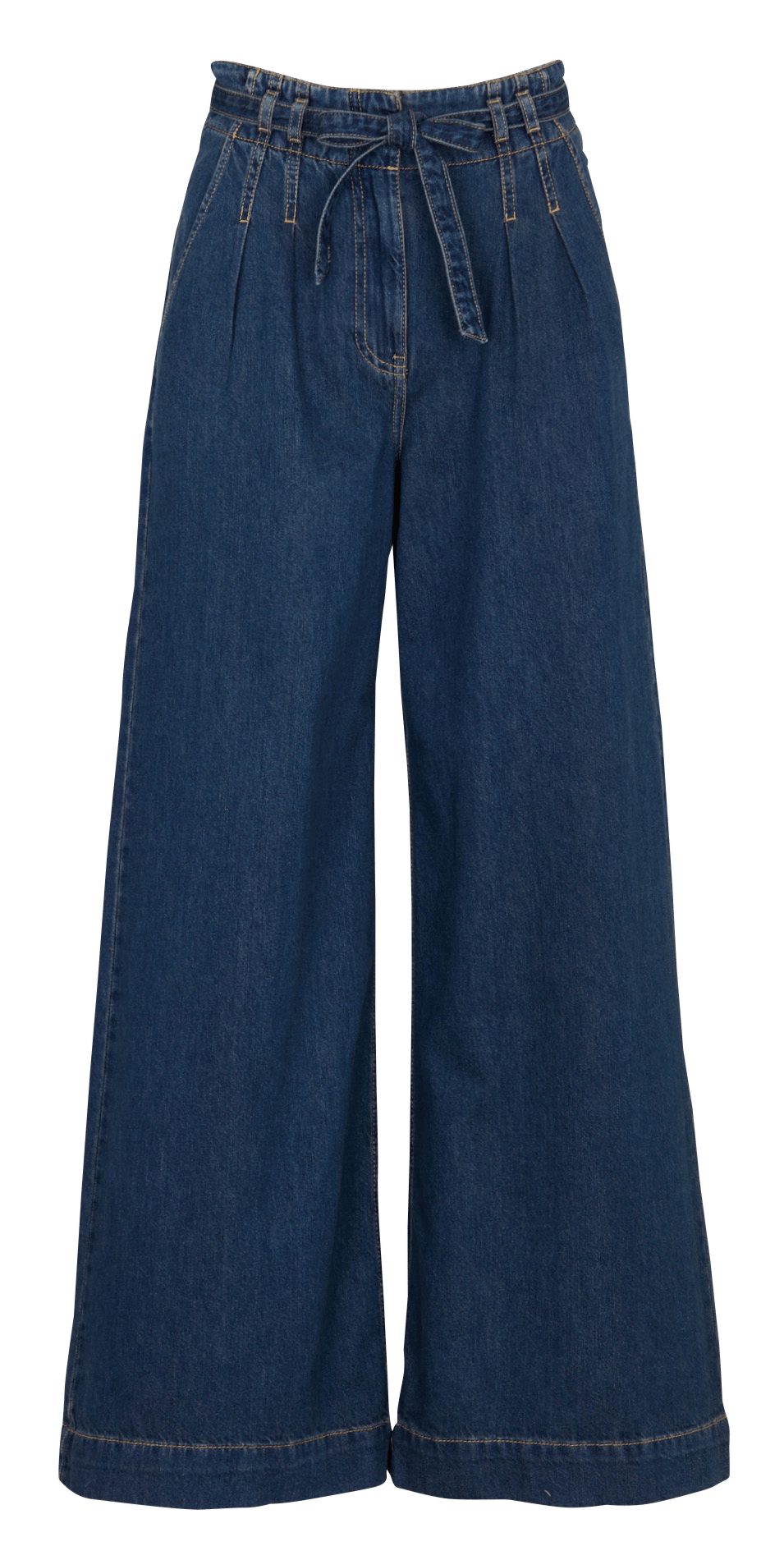 Wide-leg jeans with cotton belt IKKS Blue