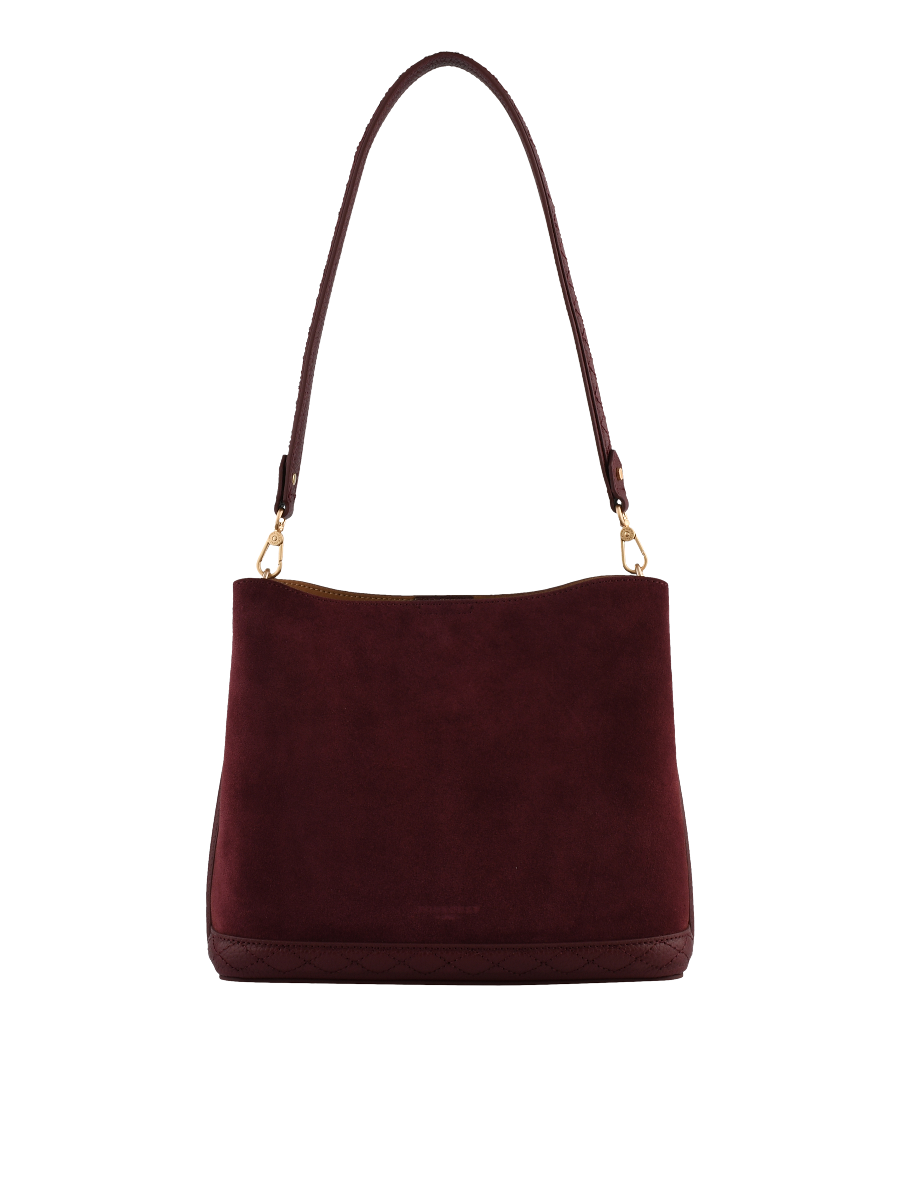 Sac porté épaule en cuir de vachette façon daim POURCHET