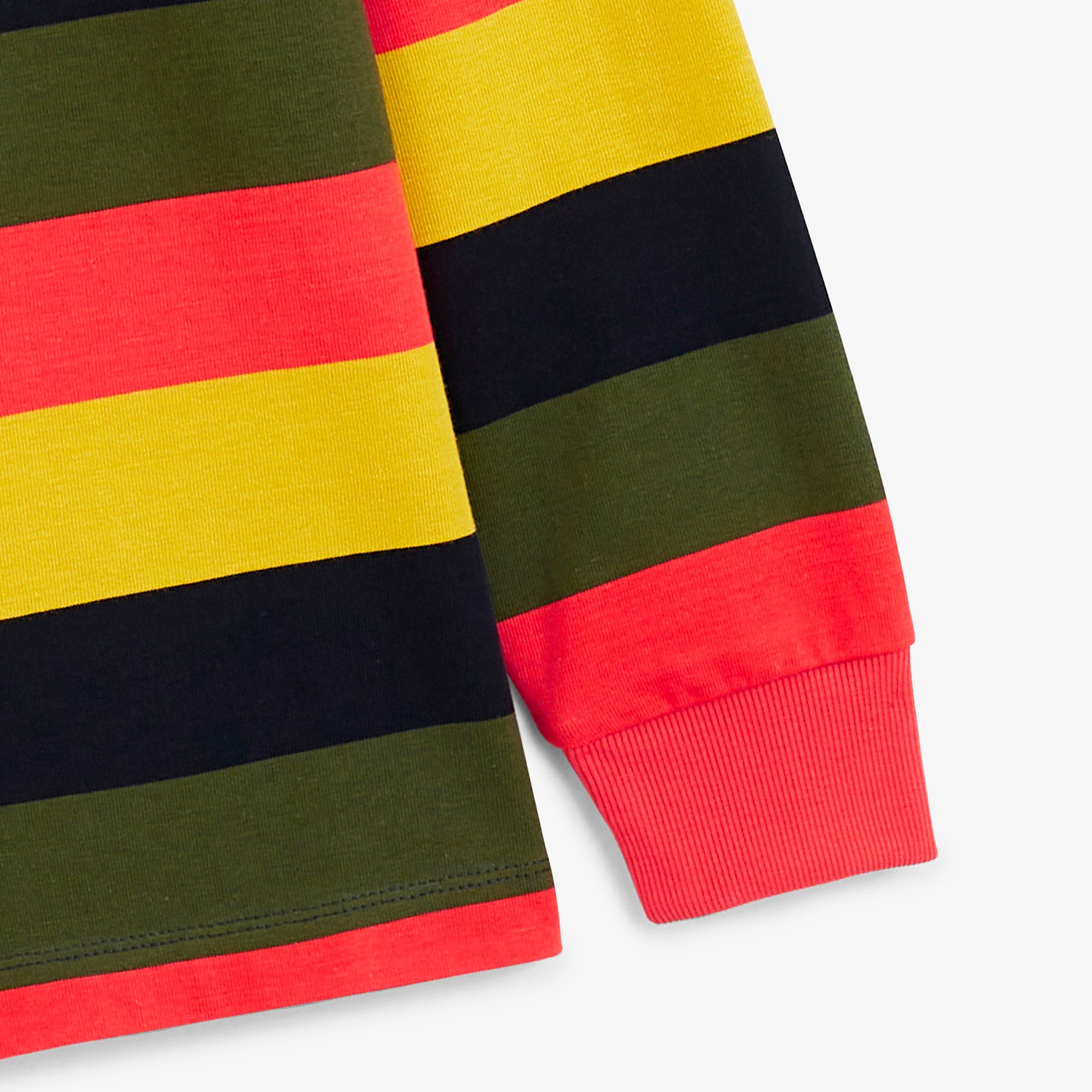 Multicoloured long-sleeved cotton rugby polo shirt SERGE BLANCO Multicolored