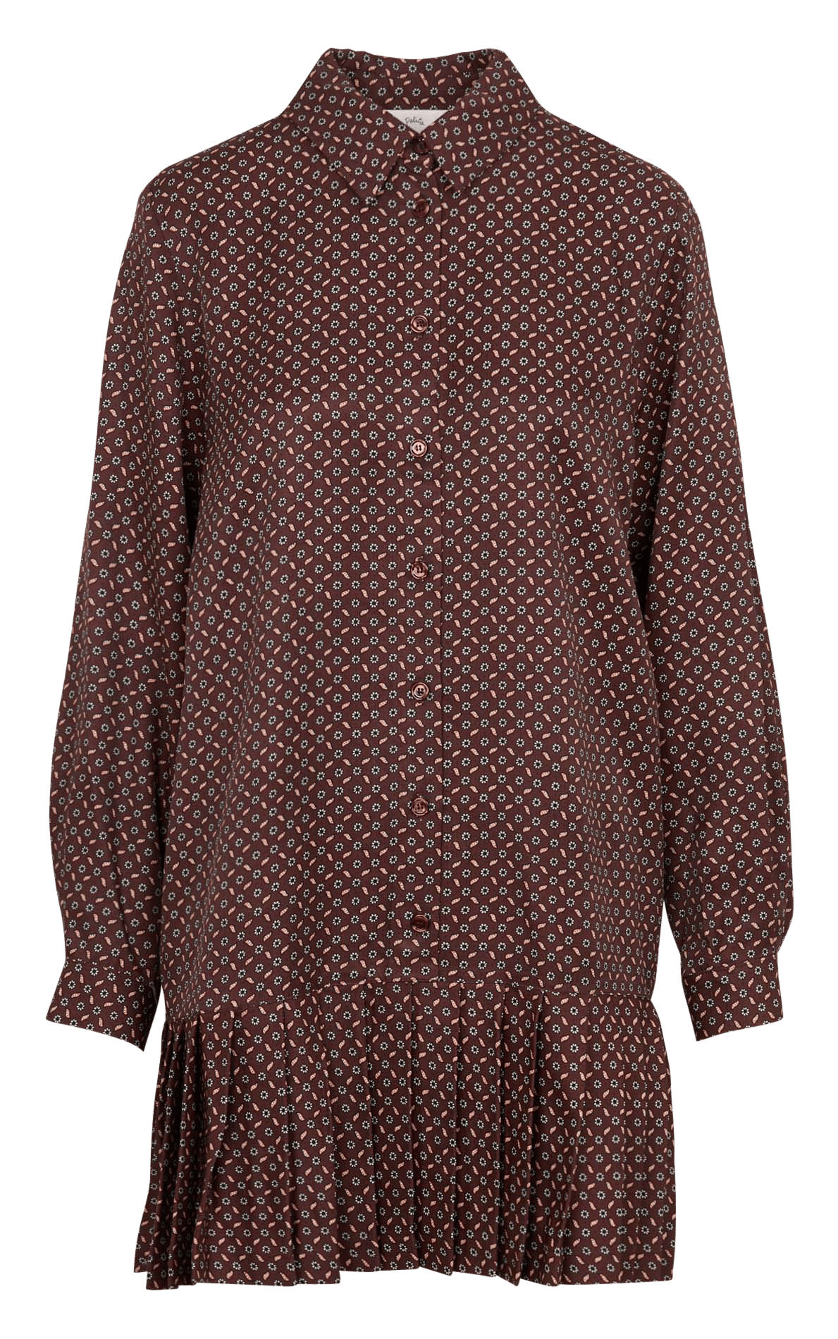 Bedrucktes Kurzkleid DES PETITS HAUTS Braun