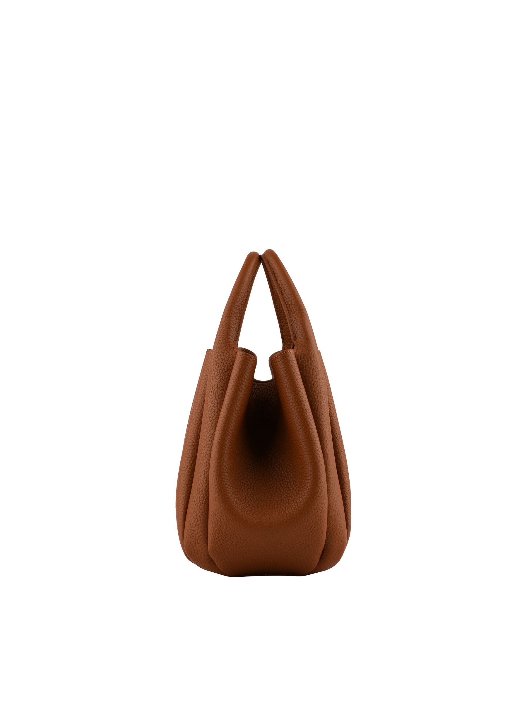 Calfskin leather handbag POURCHET Brown