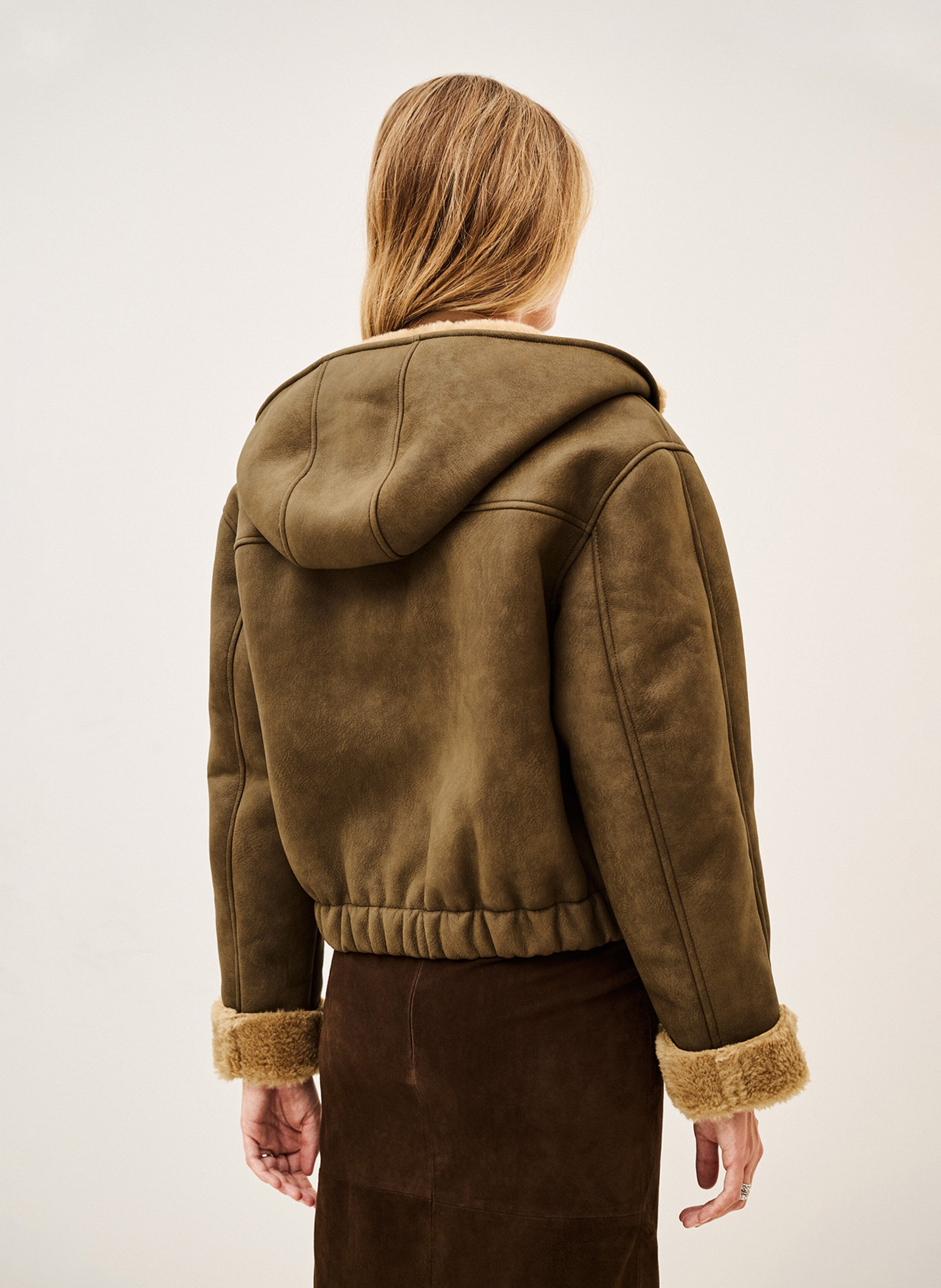Straight zip-up hooded jacket BA&SH Brown