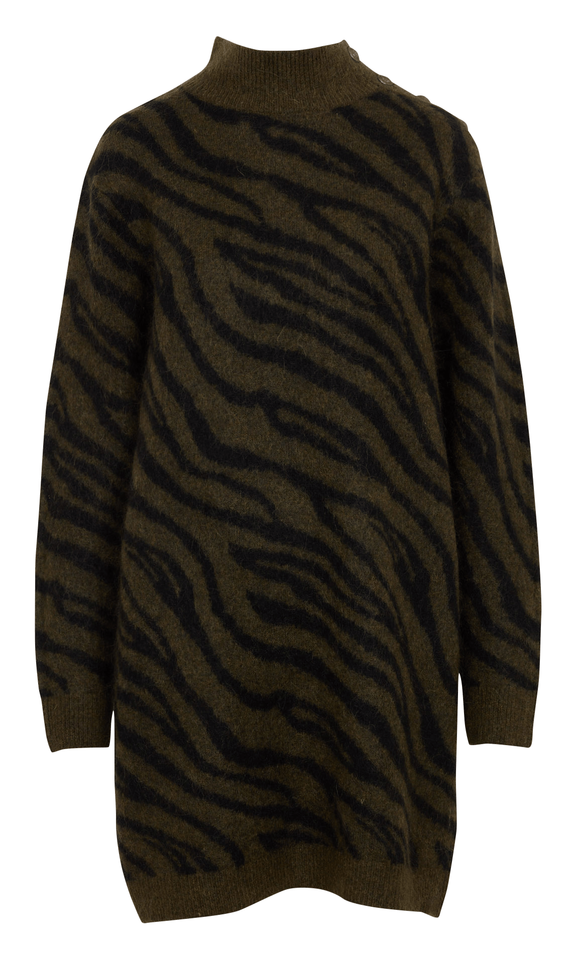 High-neck sweater dress in a wool blend IKKS Khaki