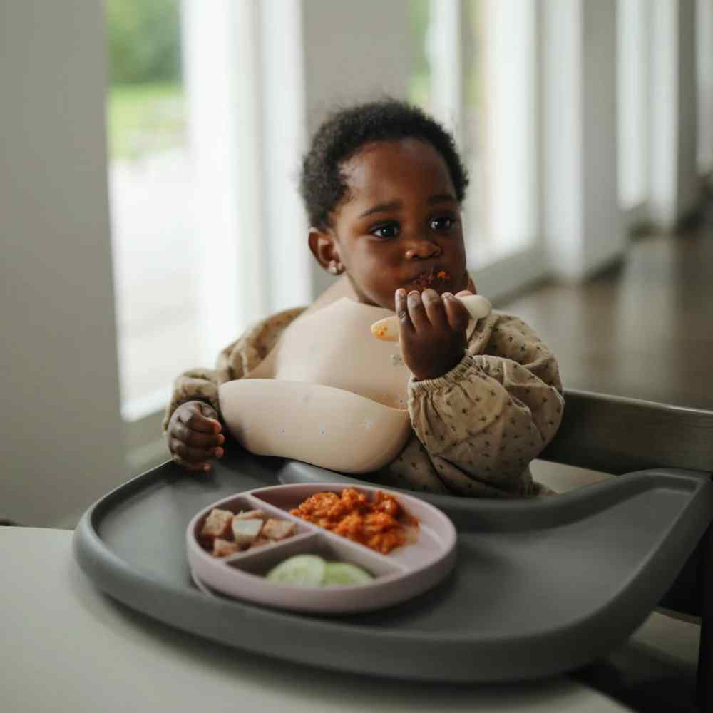 Assiette de dîner pour aliments complémentaires pour bébé, ventouse  tout-en-un en silicone pour couverts