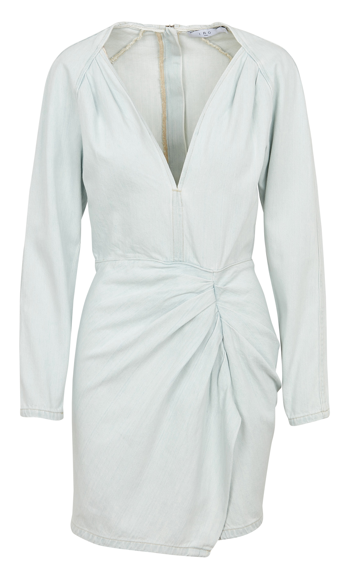 Short fitted cotton V-neck dress IRO Blue