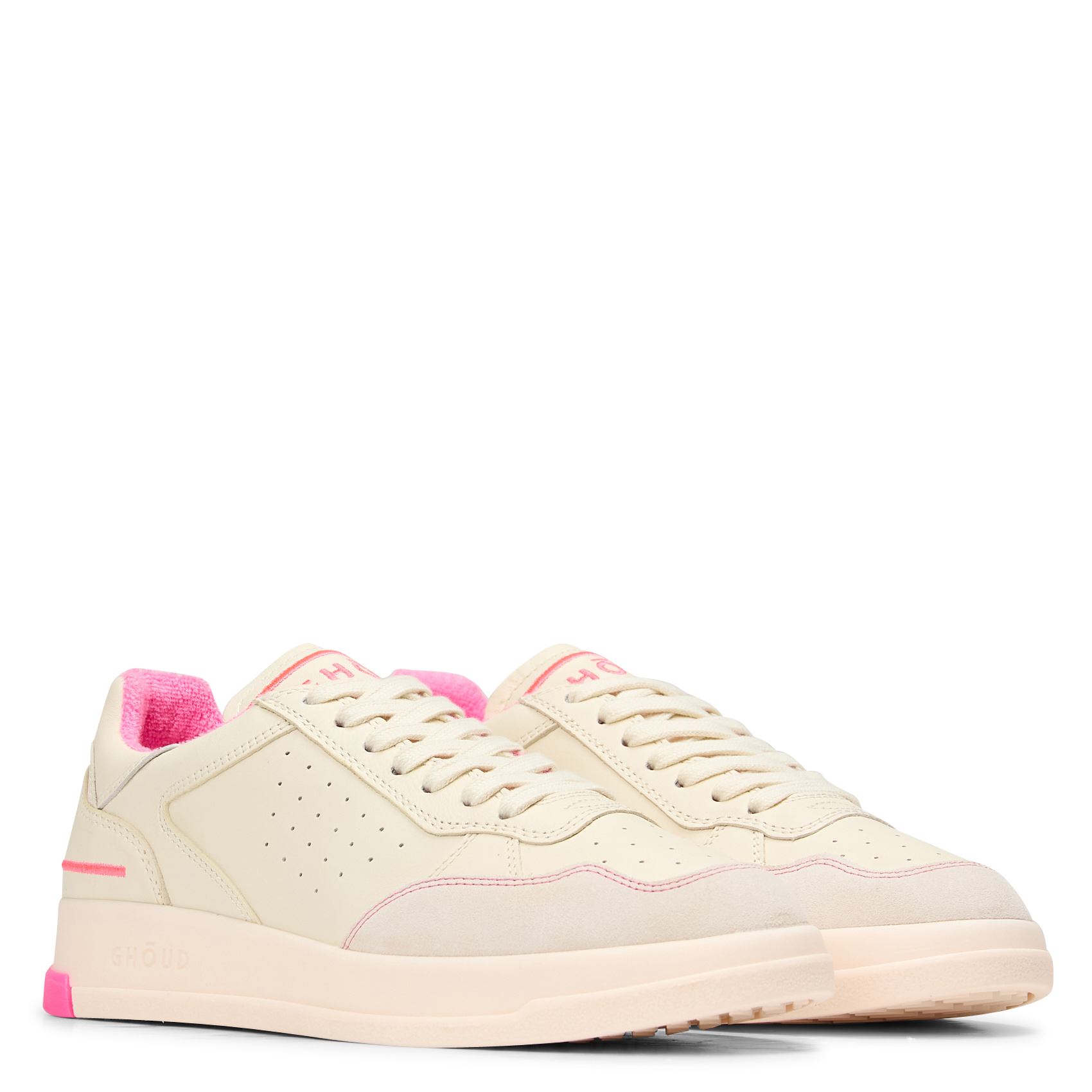 Lage, leren sneakers Beige