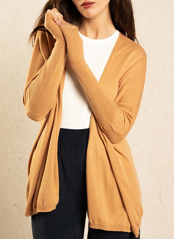 Cardigan à manches longues GRACE ET MILA Marron