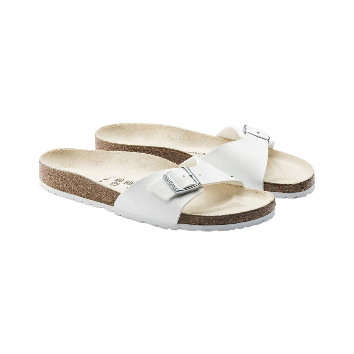Faux leather sandals BIRKENSTOCK White