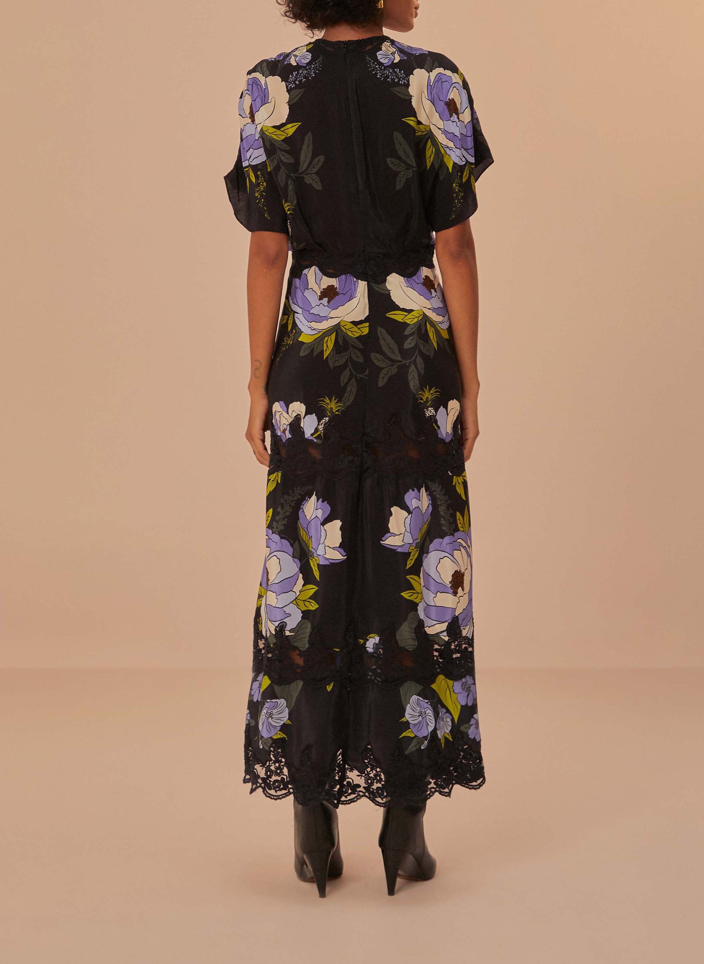 Dana long printed dress FARM RIO Black