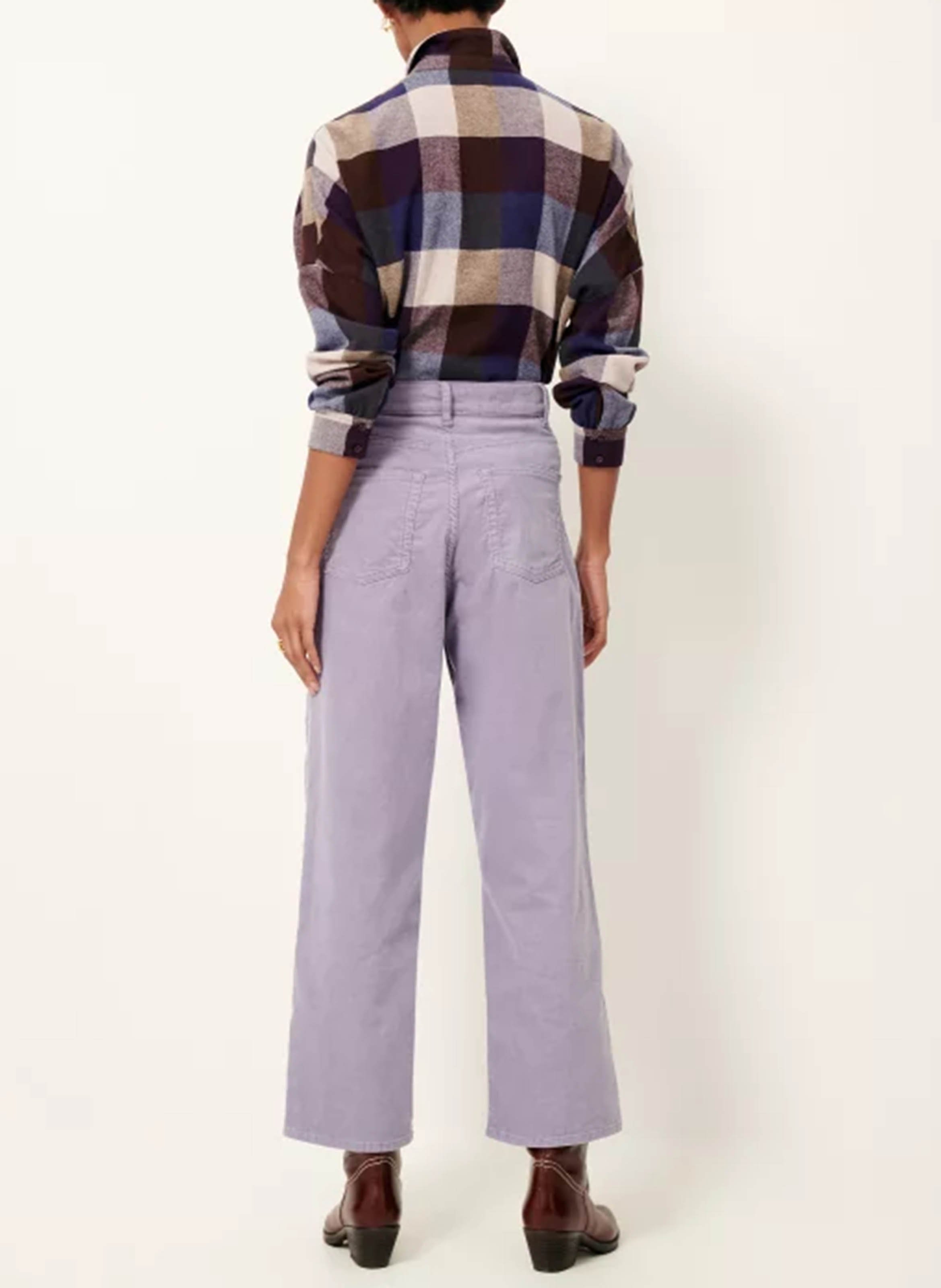 Pantalon droit taille haute en coton bio mélangé SESSUN Violet