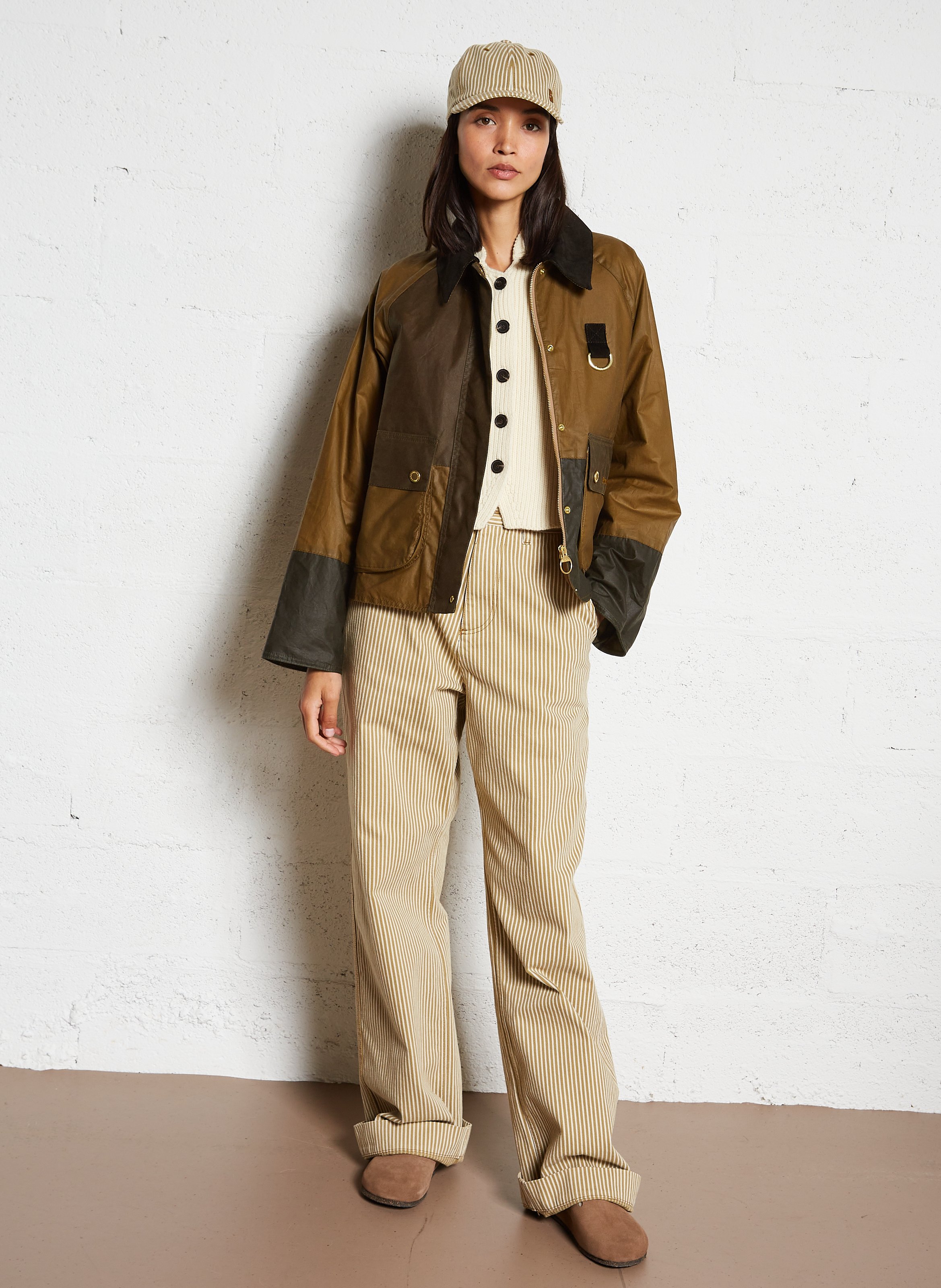 Rechte jas van gewaxt katoen BARBOUR Bruin