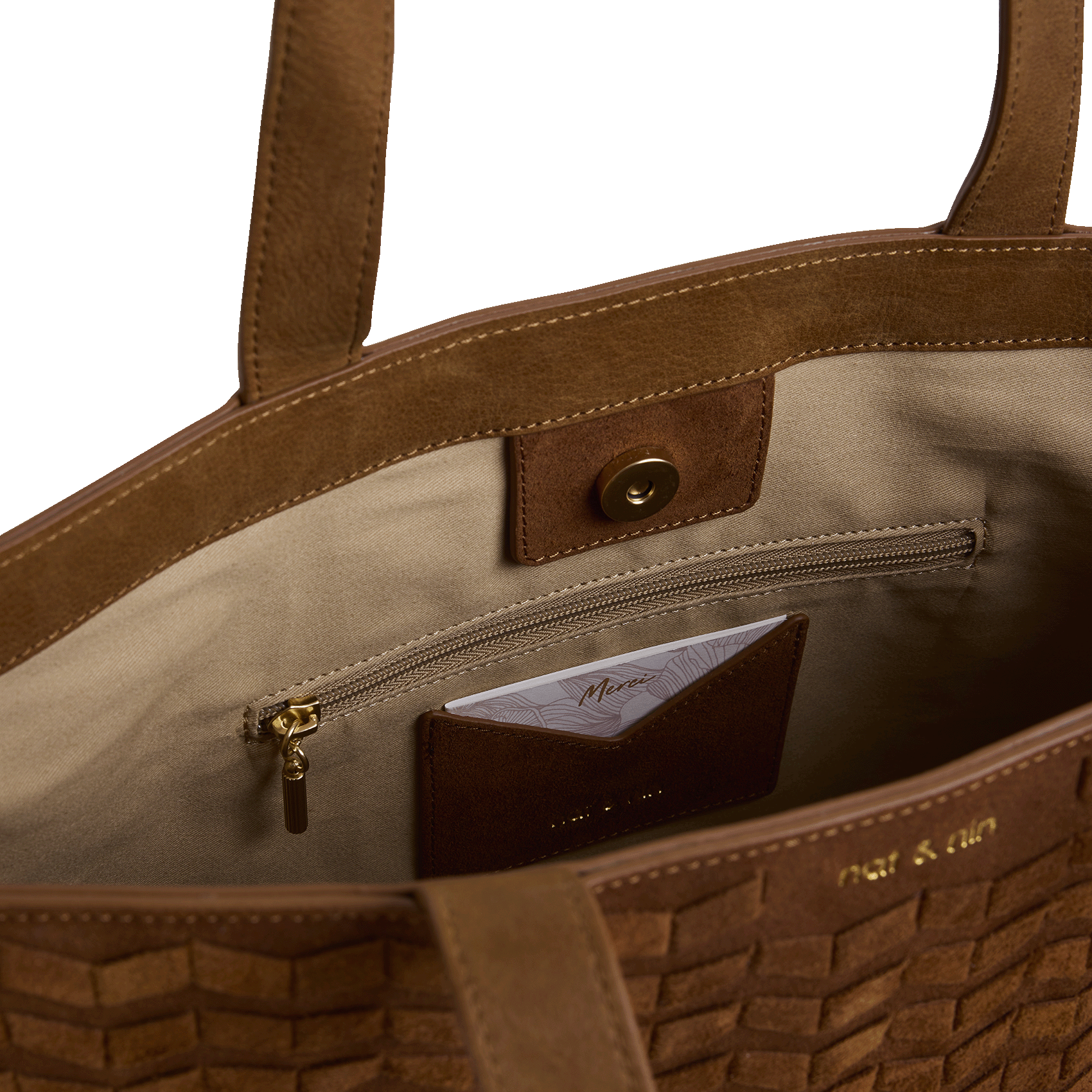 Cabas tressé en cuir NAT & NIN Marron