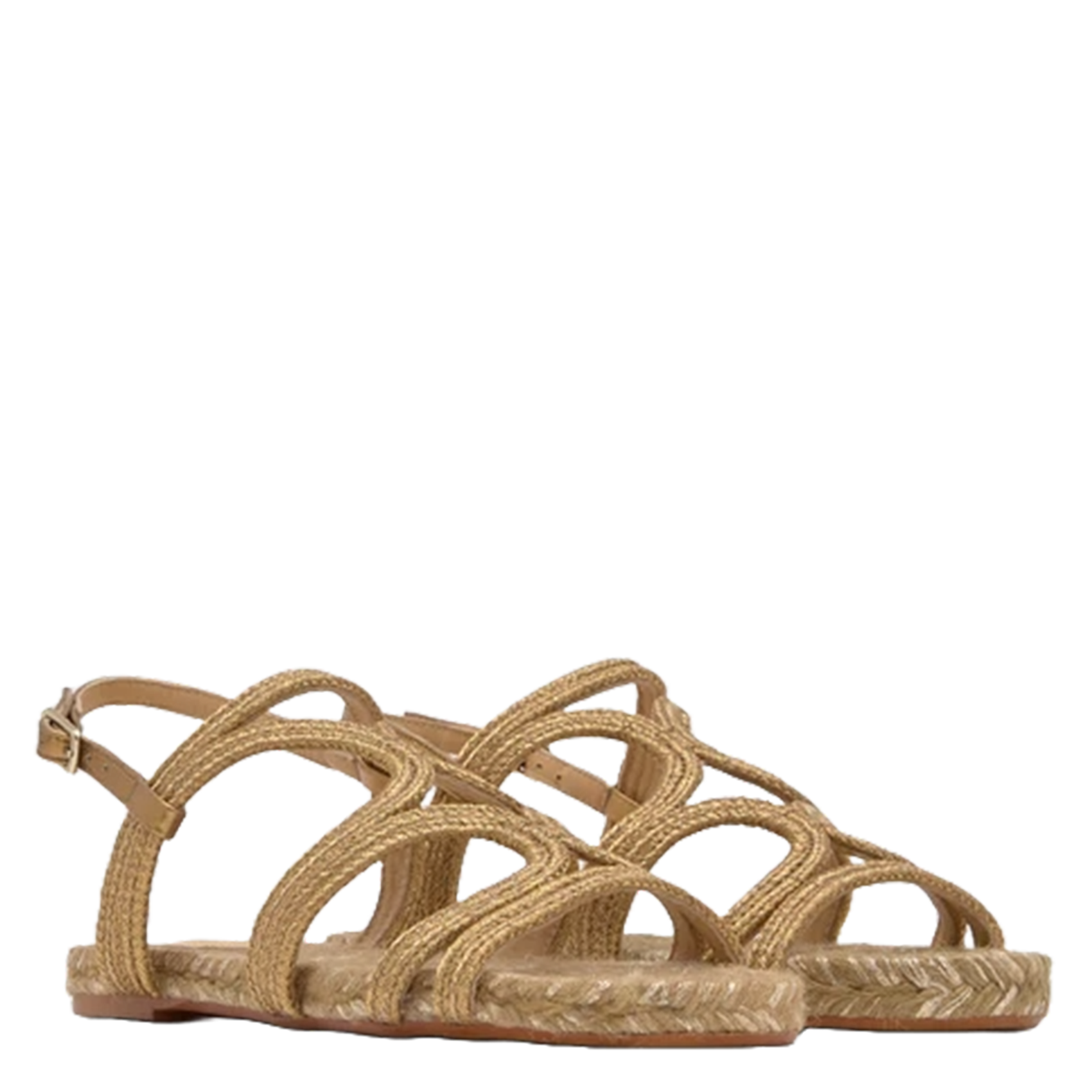 Sandales plates en coton mélangé CASTANER Doré