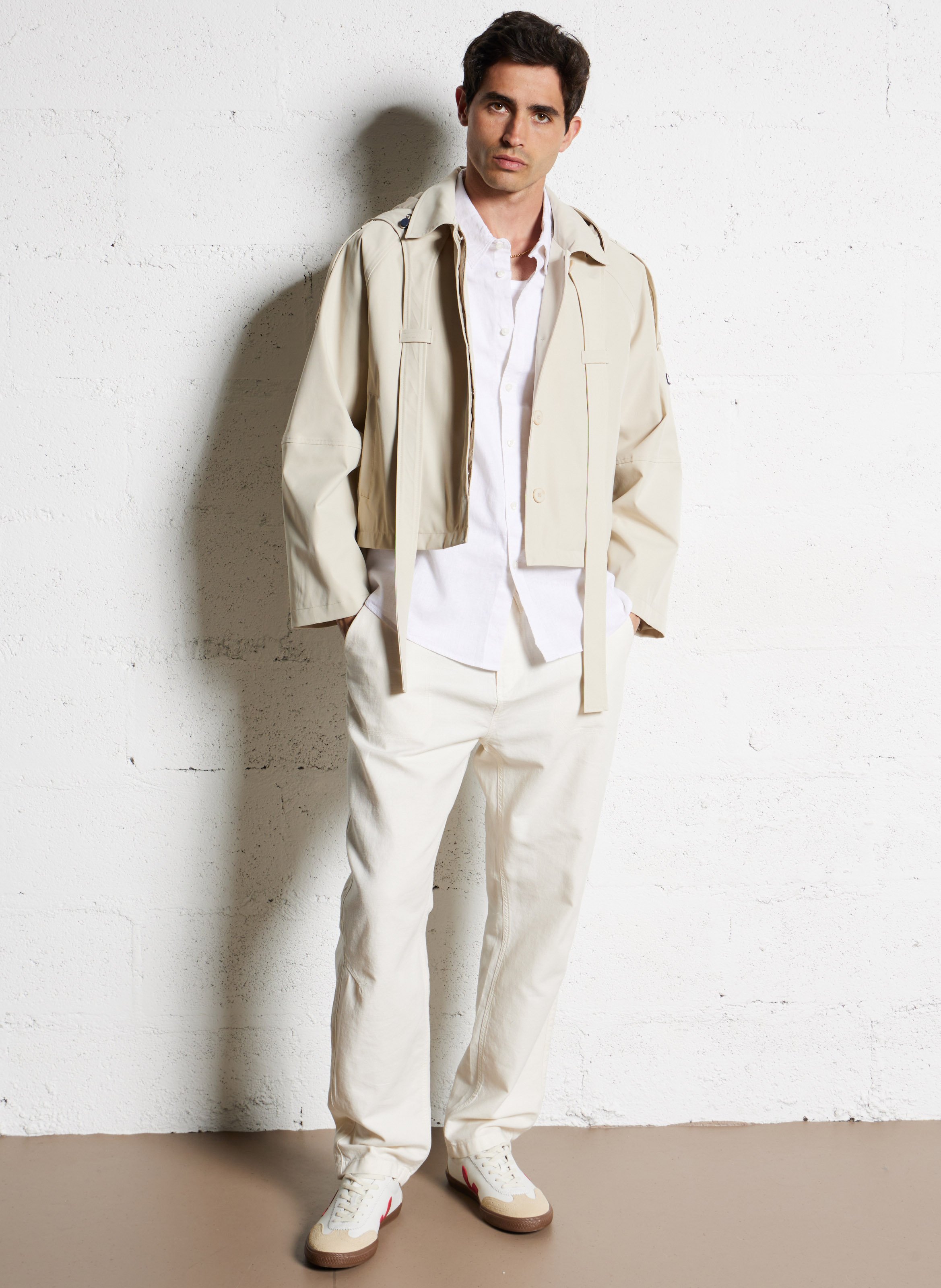 Korte trenchcoat met kraag FLOTTE Beige