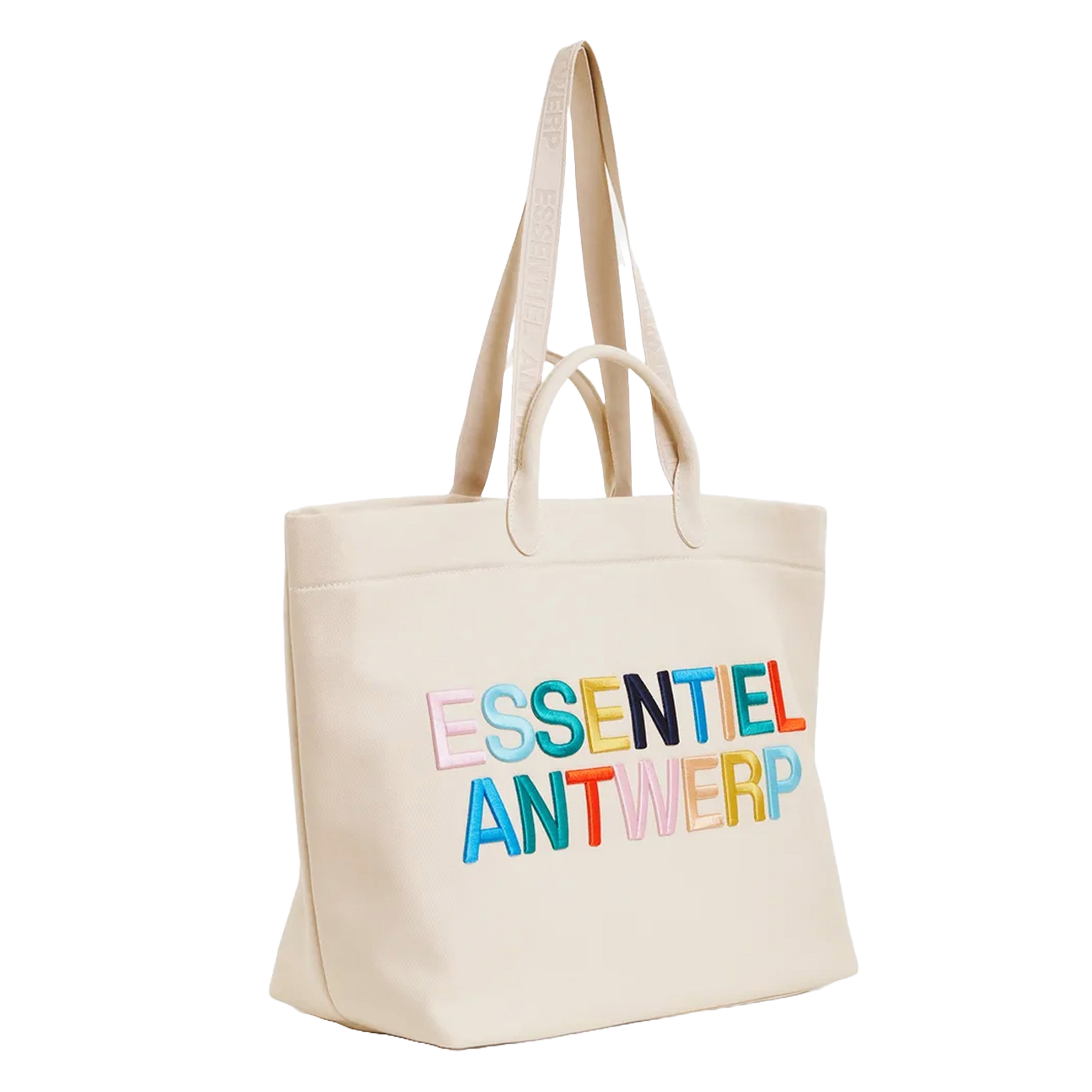 Sac cabas brodé Hedness Blanc casse multicolore Essentiel antwerp