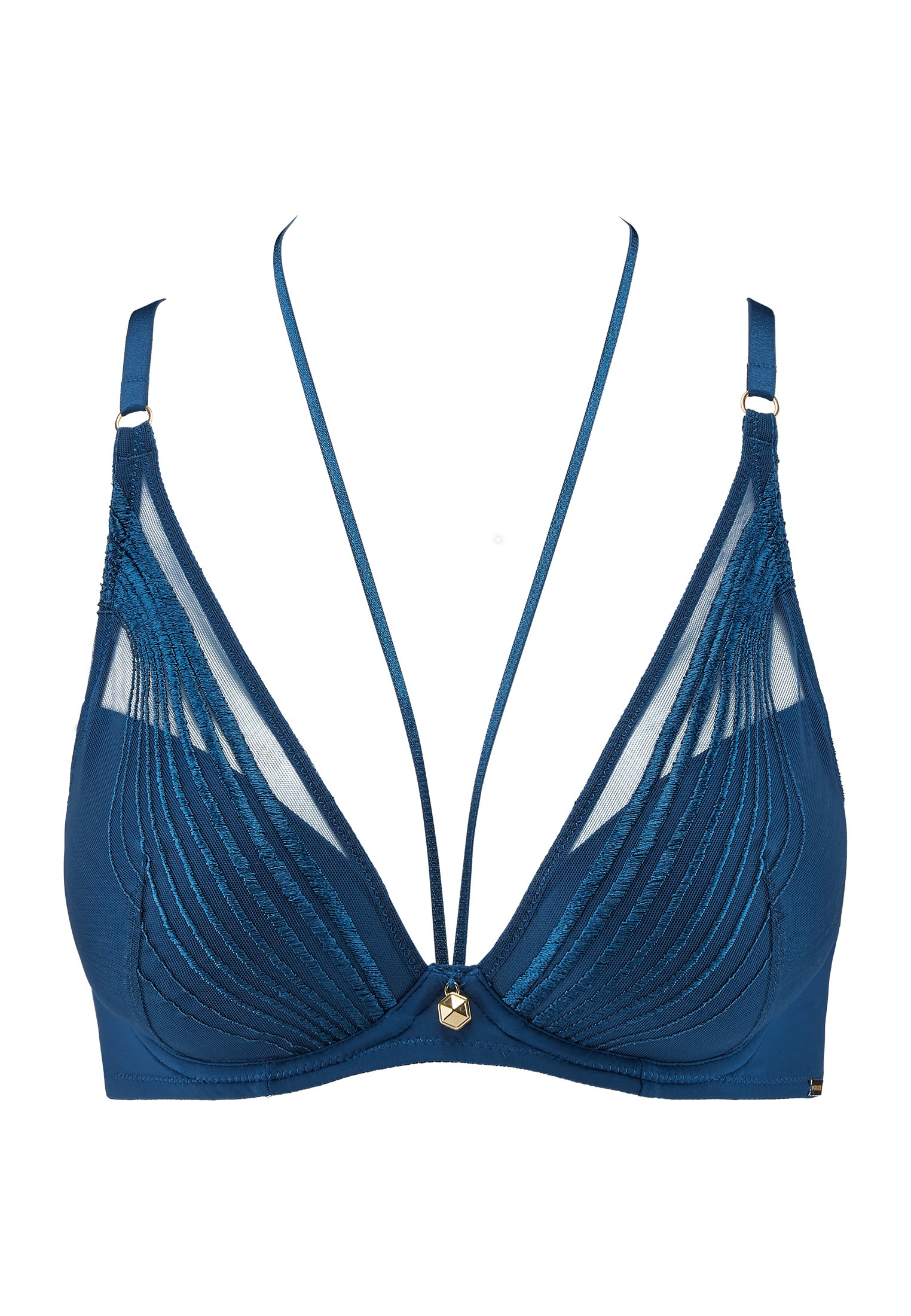 A Fleur De Toi scarf-style plunge bra AUBADE Blue