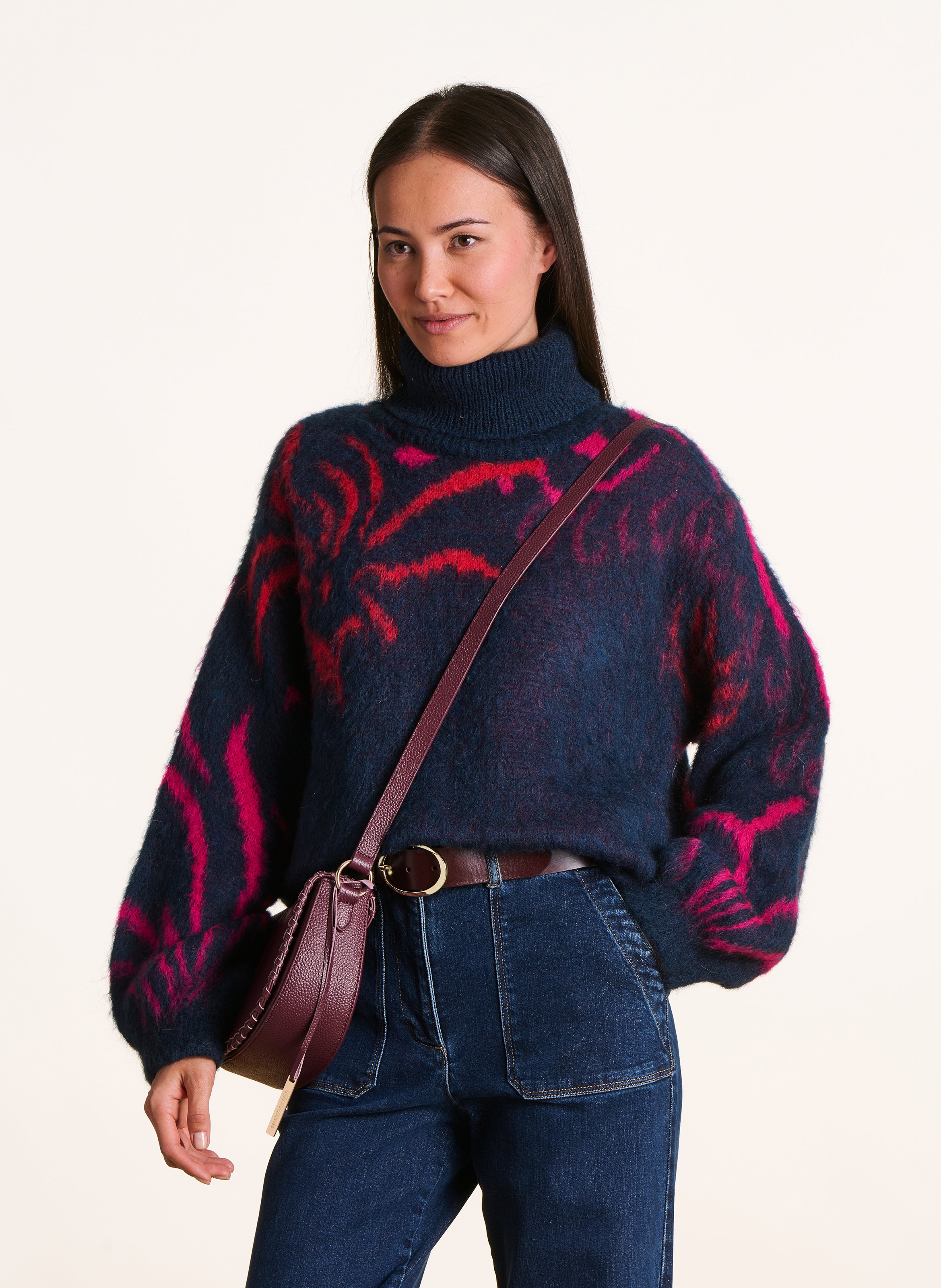 Straight turtleneck in jacquard LA FEE MARABOUTEE Multicolored