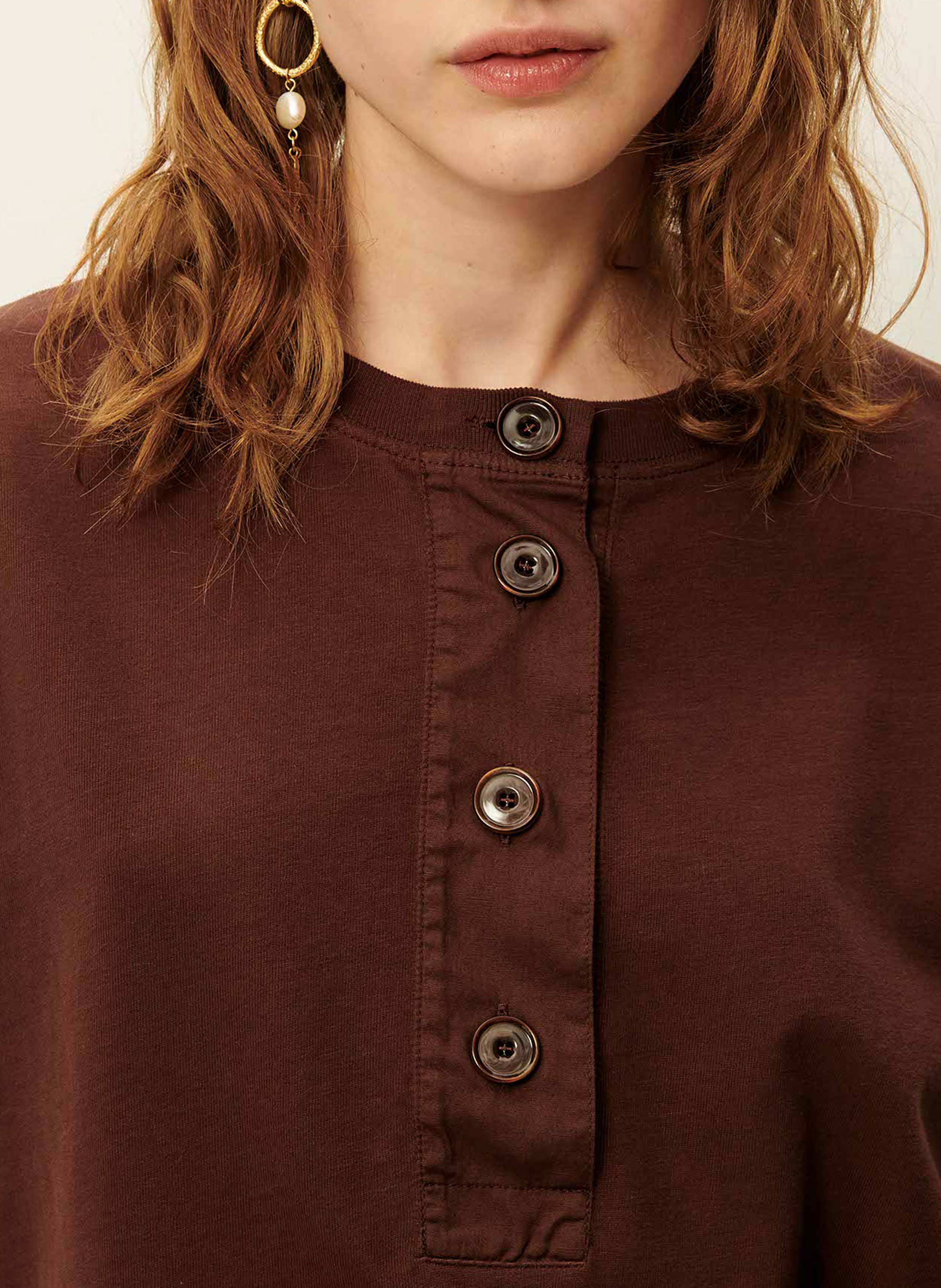 Camiliday round-neck sleeveless cotton top SESSUN Brown