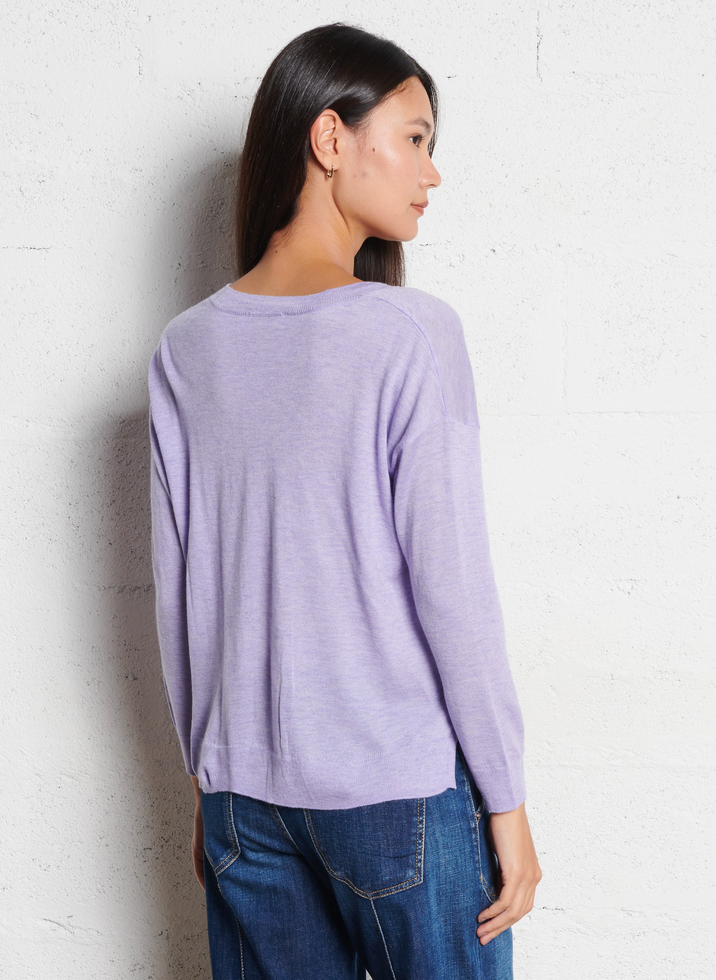 Pull maille fine ample LA PETITE ETOILE Violet