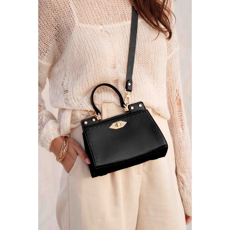 Handbag - cowhide leather POURCHET Black