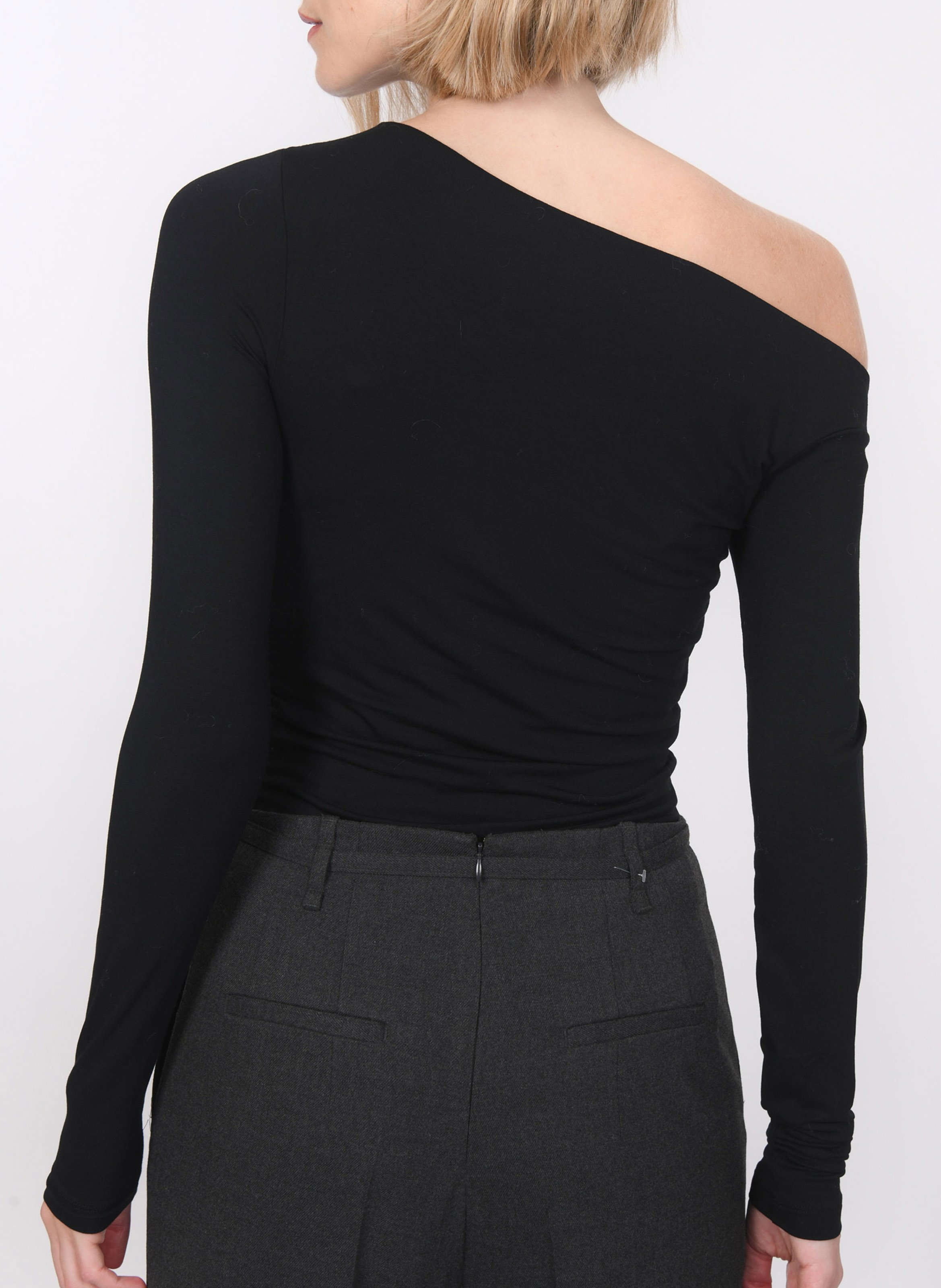 Top met boothals en ruches KOOKAI Zwart