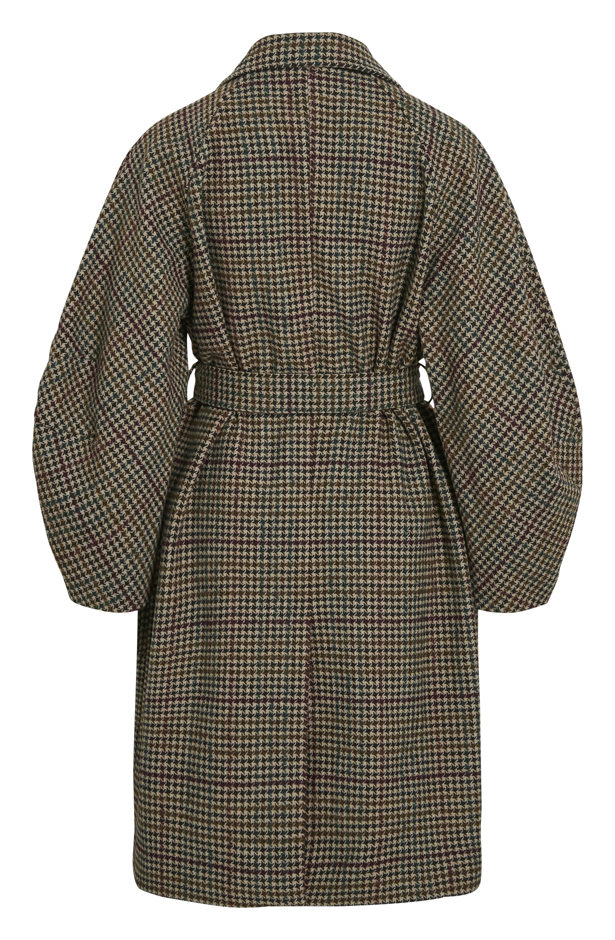 Plaid coat with tailored collar VILA Beige
