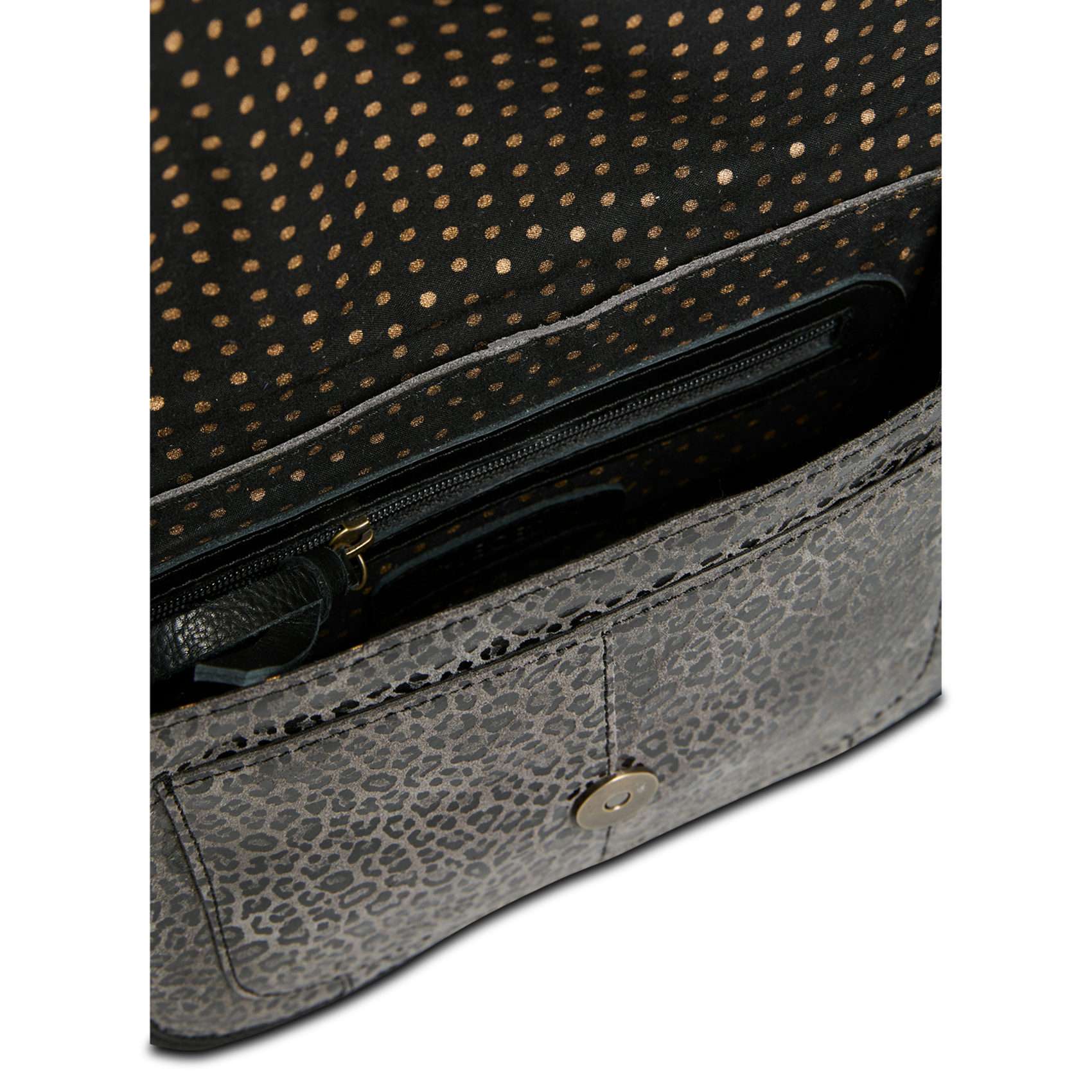 Schoudertas met luipaardprint PIECES Grijs