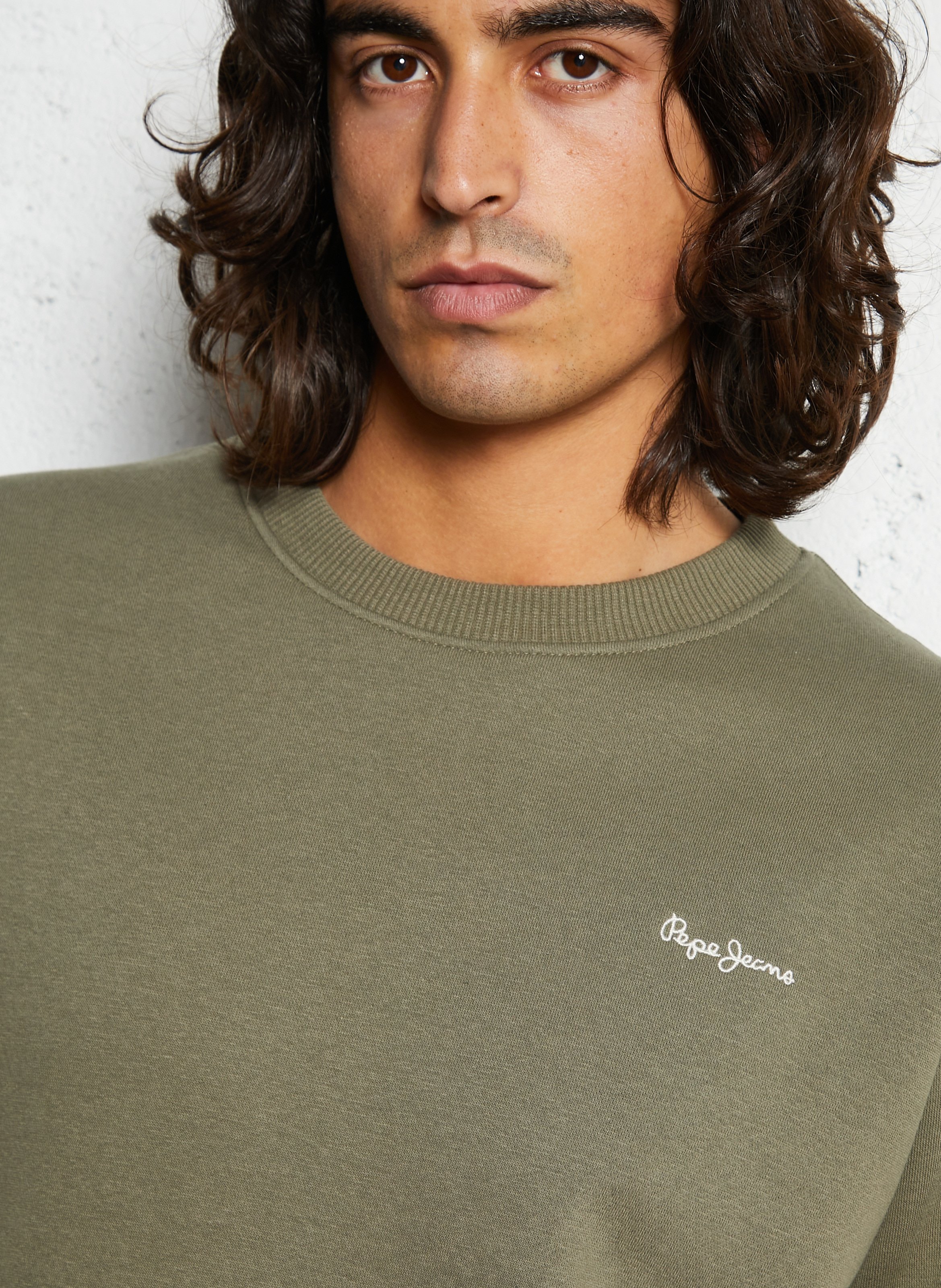 Cotton-mix round-neck sweatshirt PEPE JEANS Green