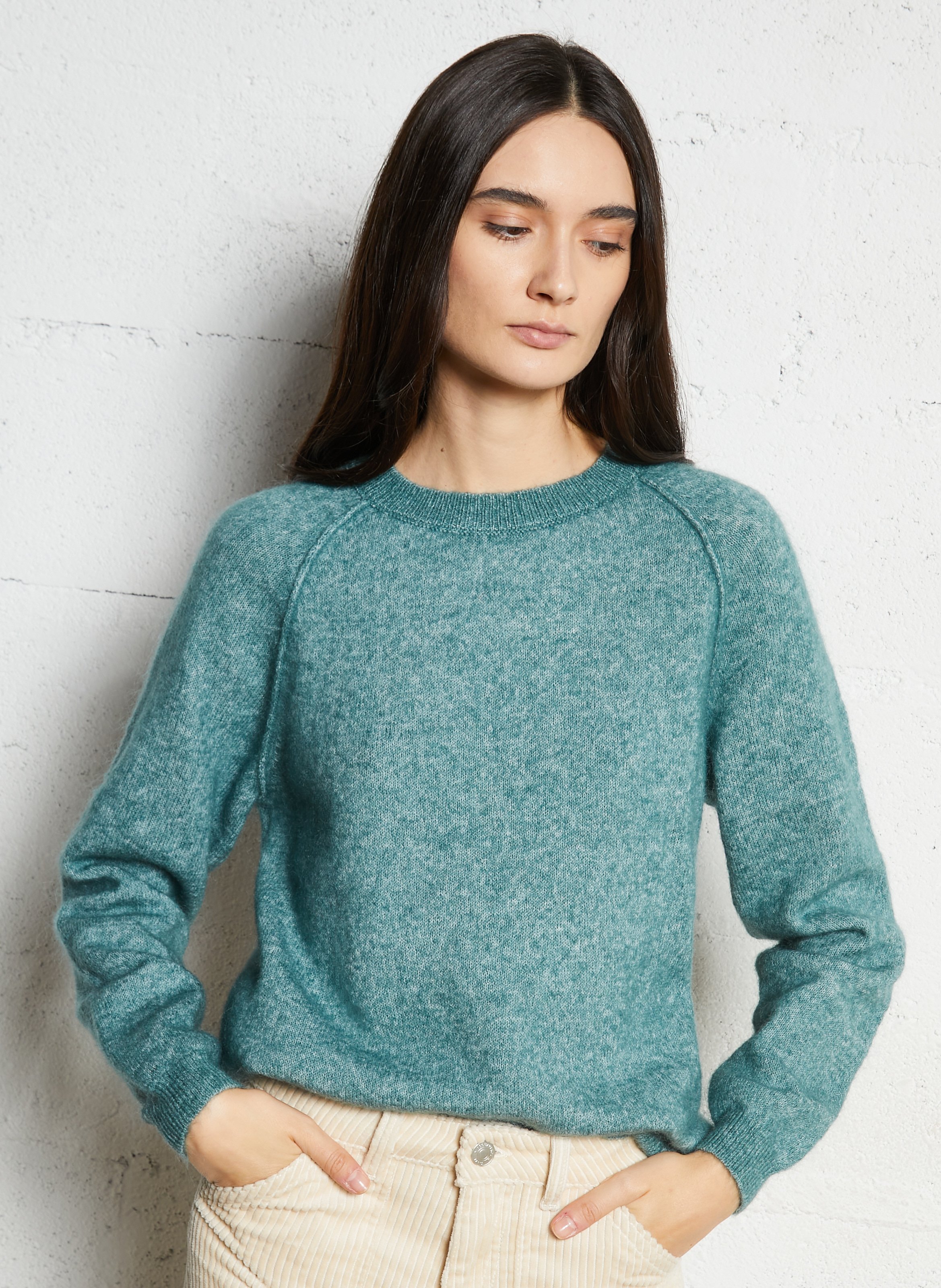 Pull droit col rond en laine mélangée SUD EXPRESS