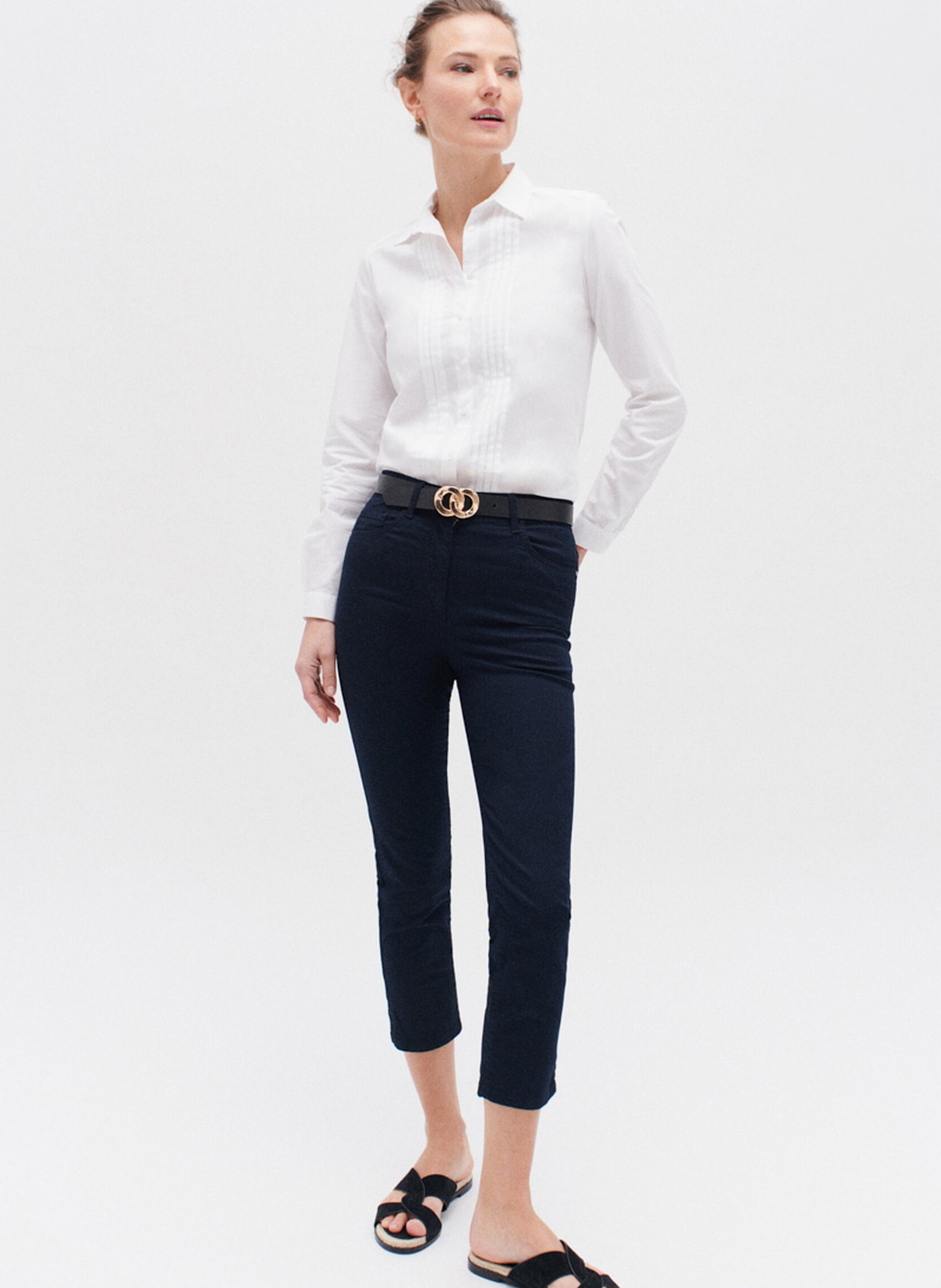 Capribroek | katoenblend Blauw