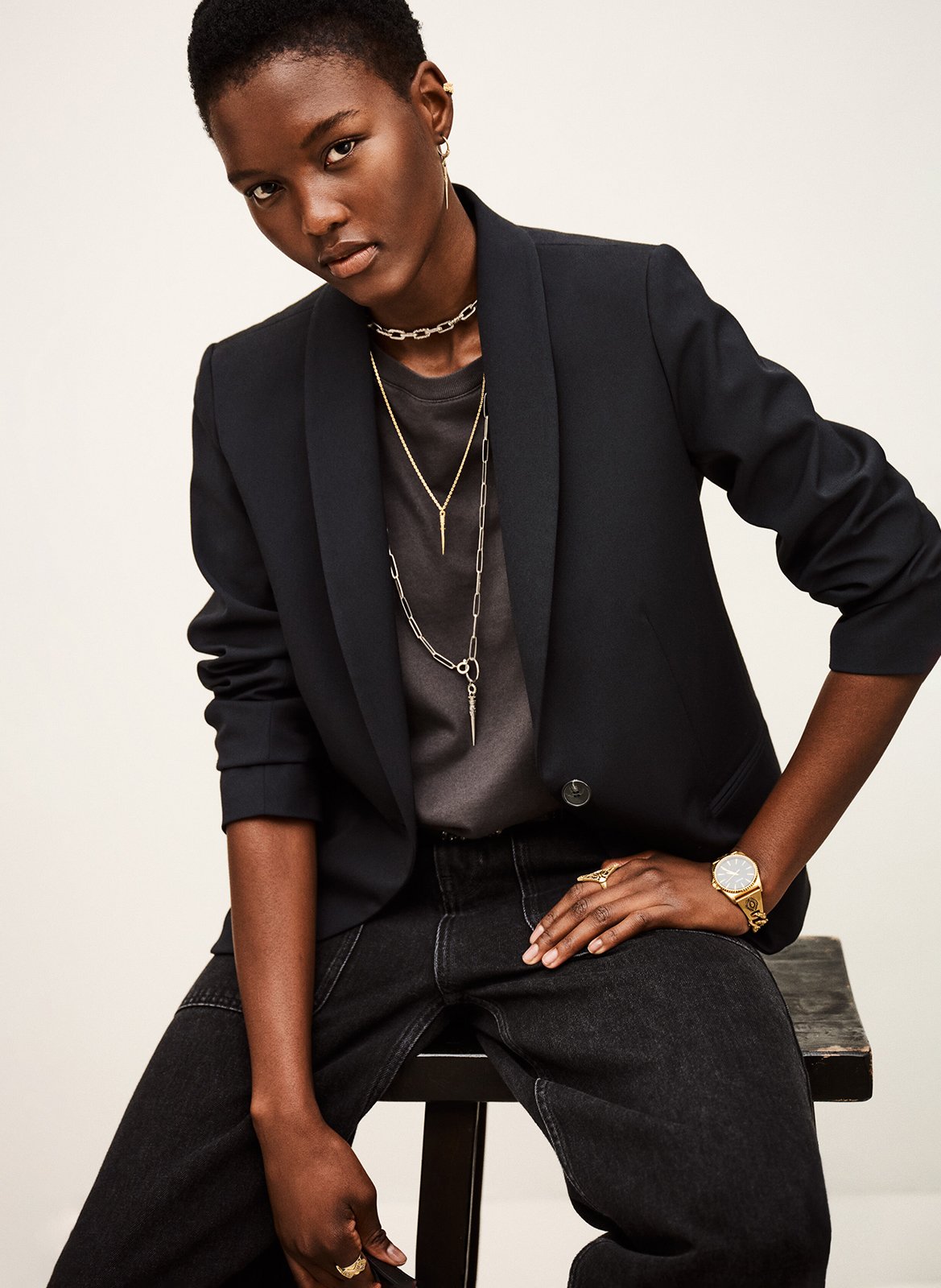 Veste col tailleur  Bleu