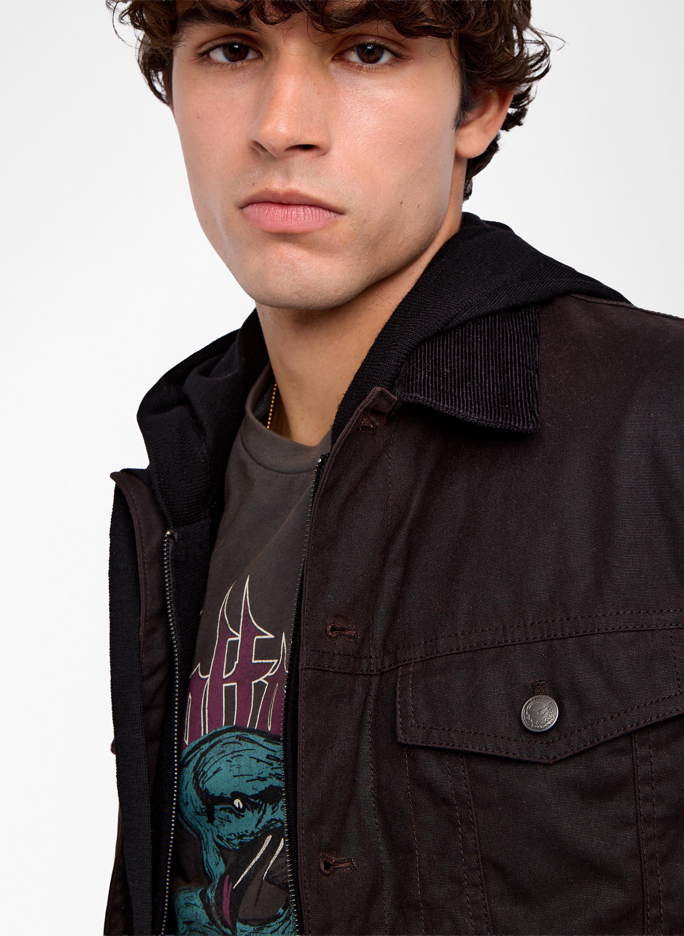 Cotton jacket with classic collar ZADIG&VOLTAIRE Brown