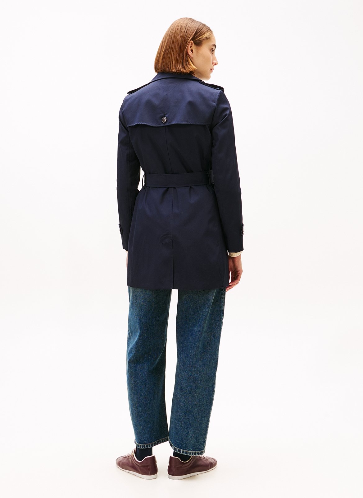 Trench-coat droit en coton bio TOMMY HILFIGER Bleu